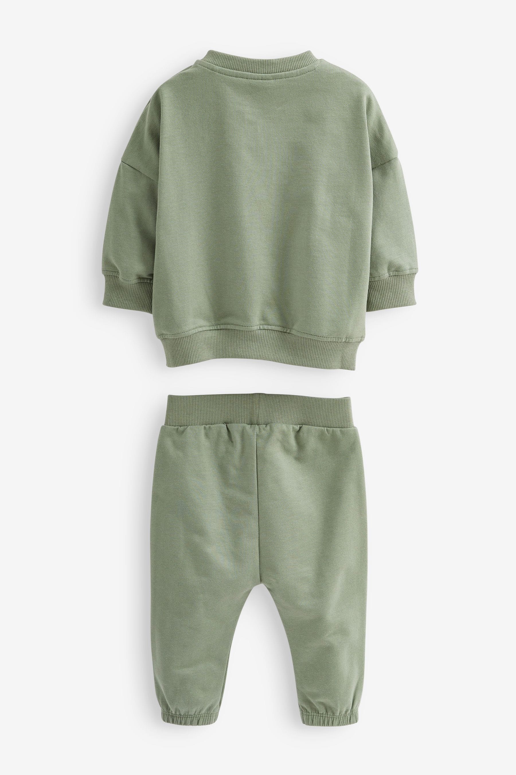 Sage Green 2 Piece Baby Sweatshirt And Joggers Set