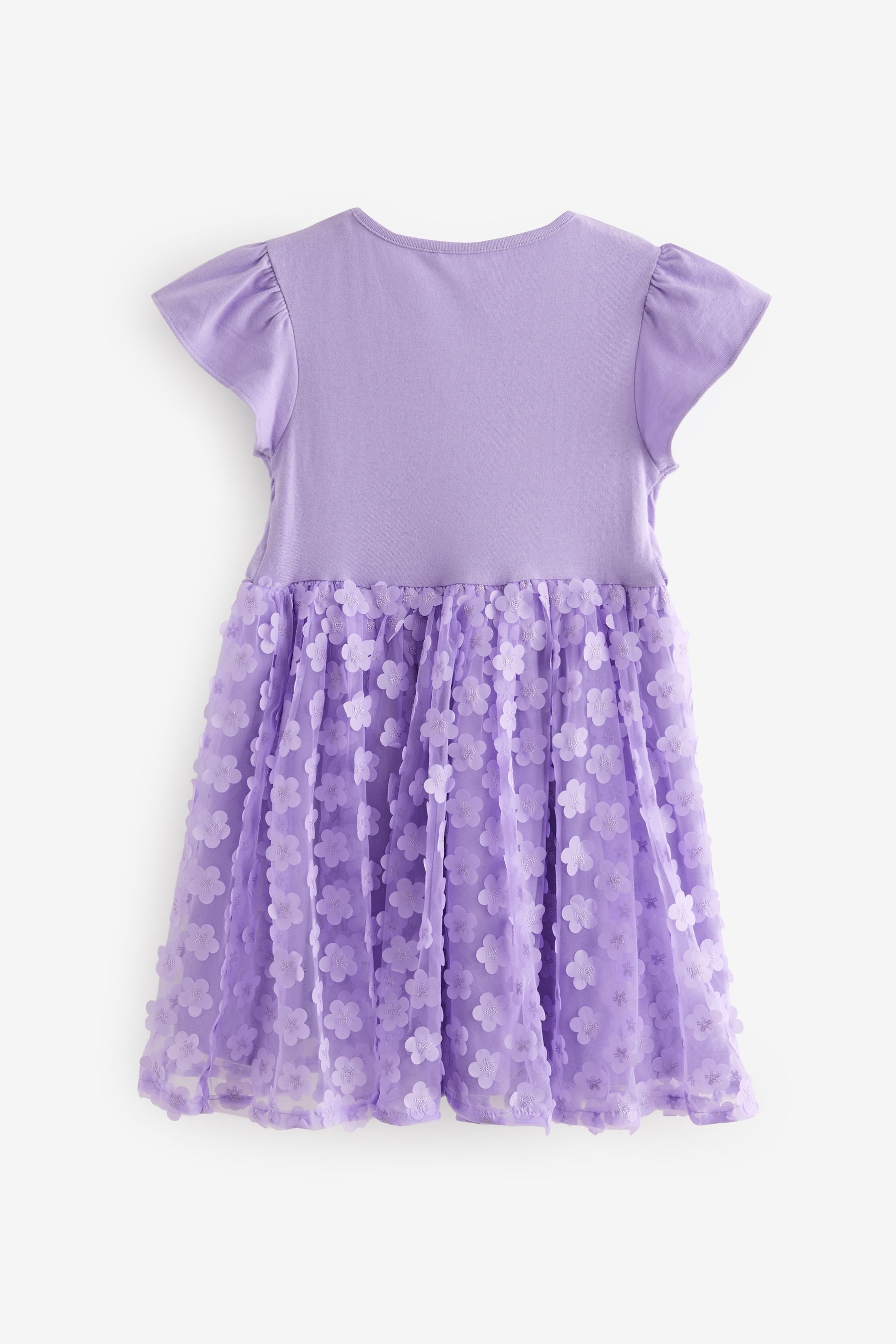 Lilac Purple 3D Floral Skirt Dress (3-12yrs)