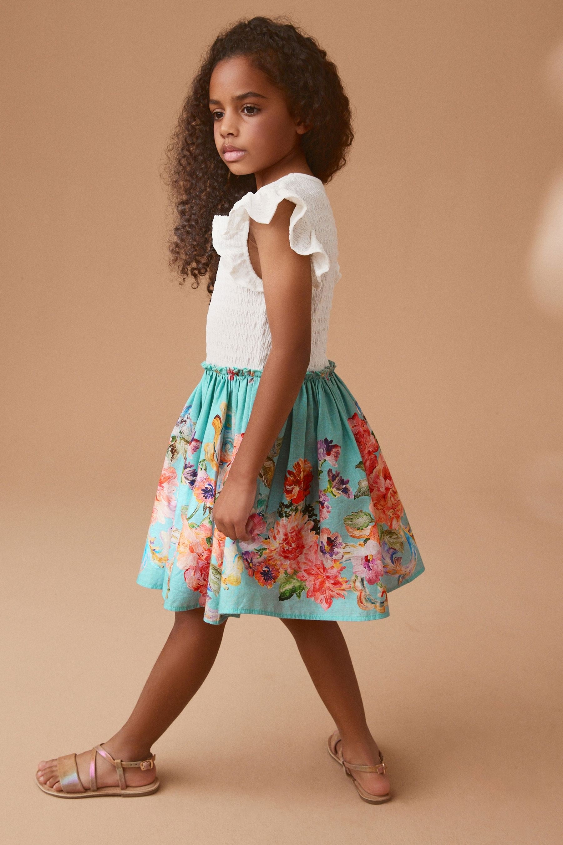 Blue Floral Skirt Dress (3-12yrs)