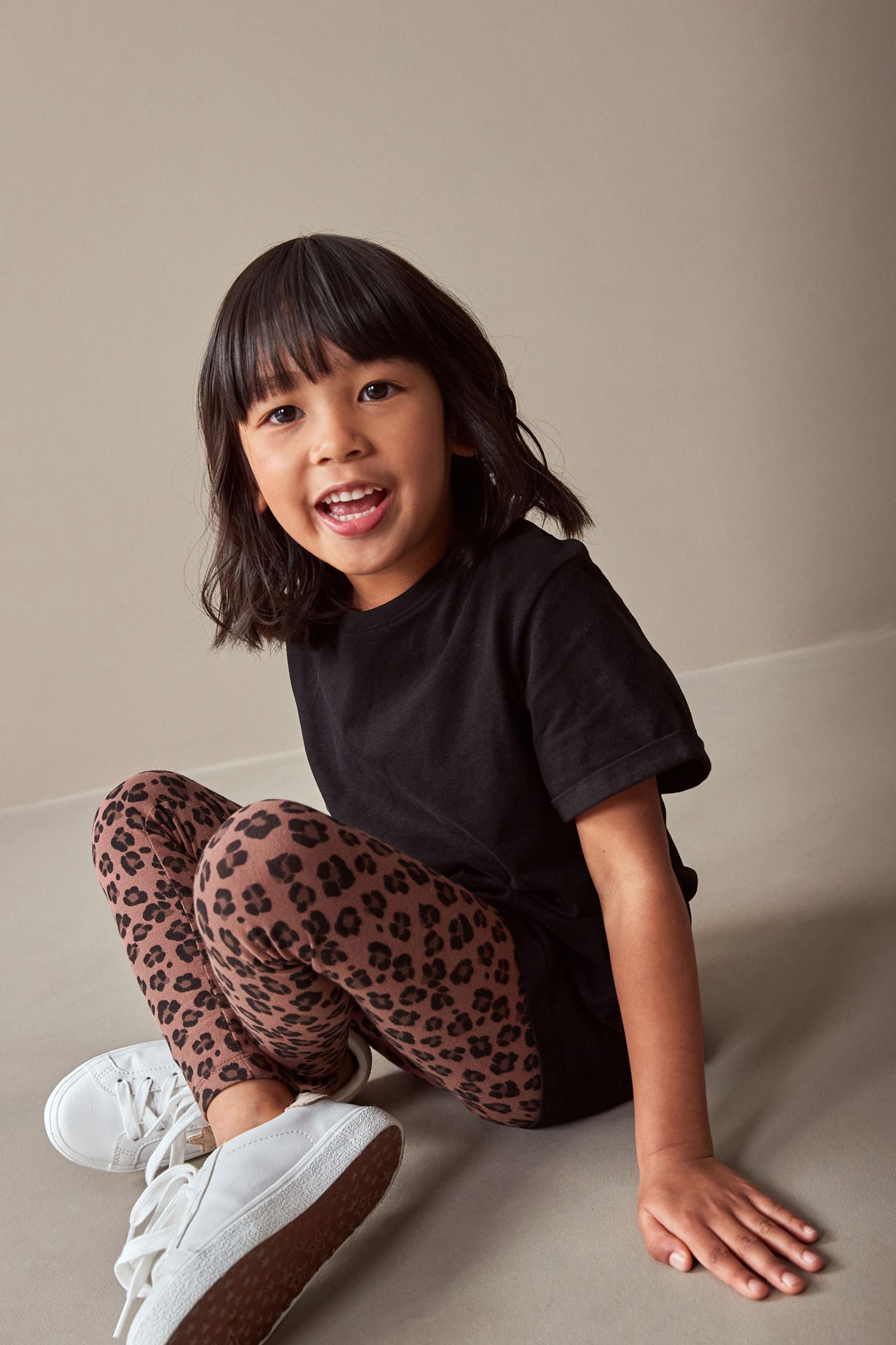 Chocolate Brown Animal Print Leggings (3-16yrs)