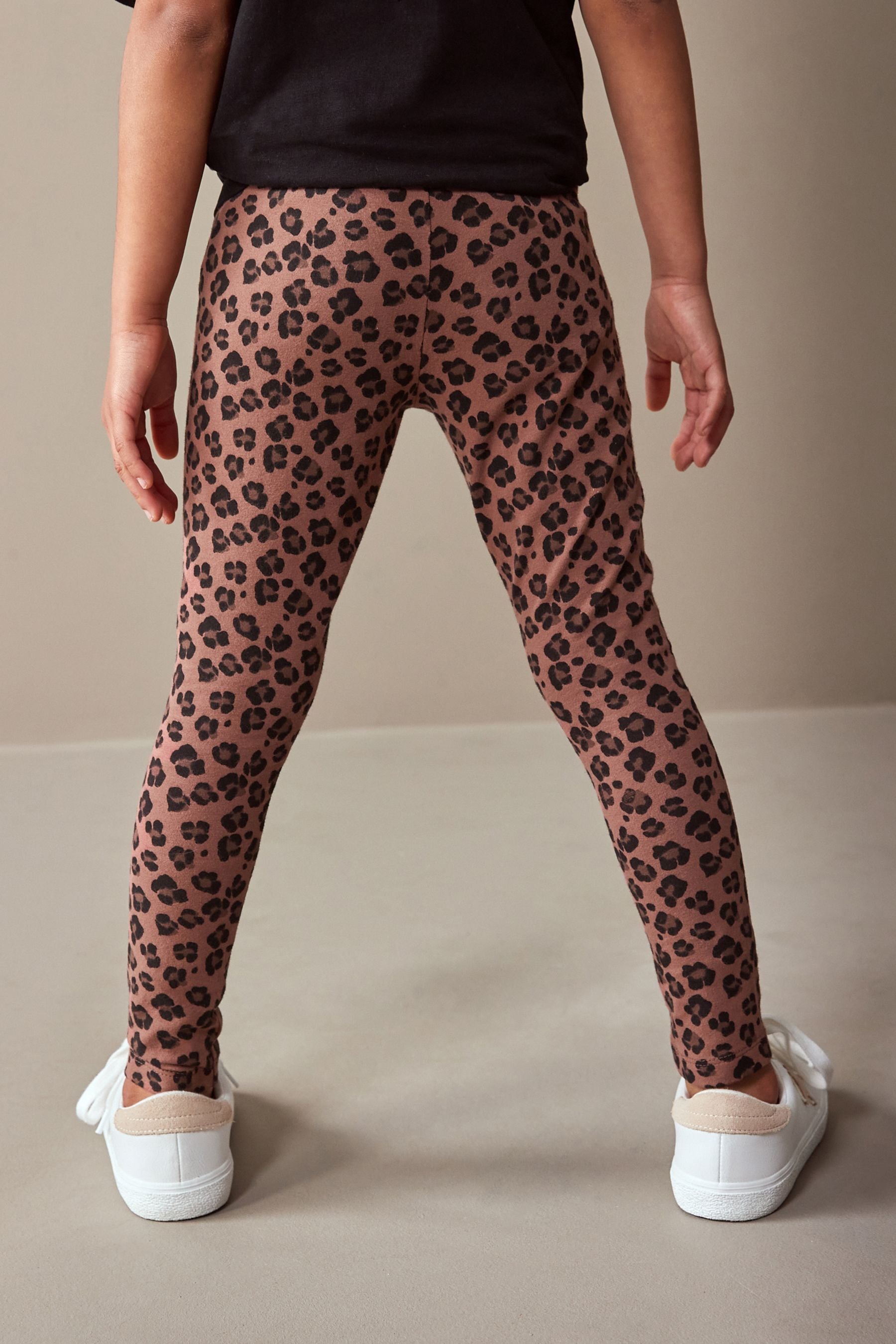 Chocolate Brown Animal Print Leggings (3-16yrs)