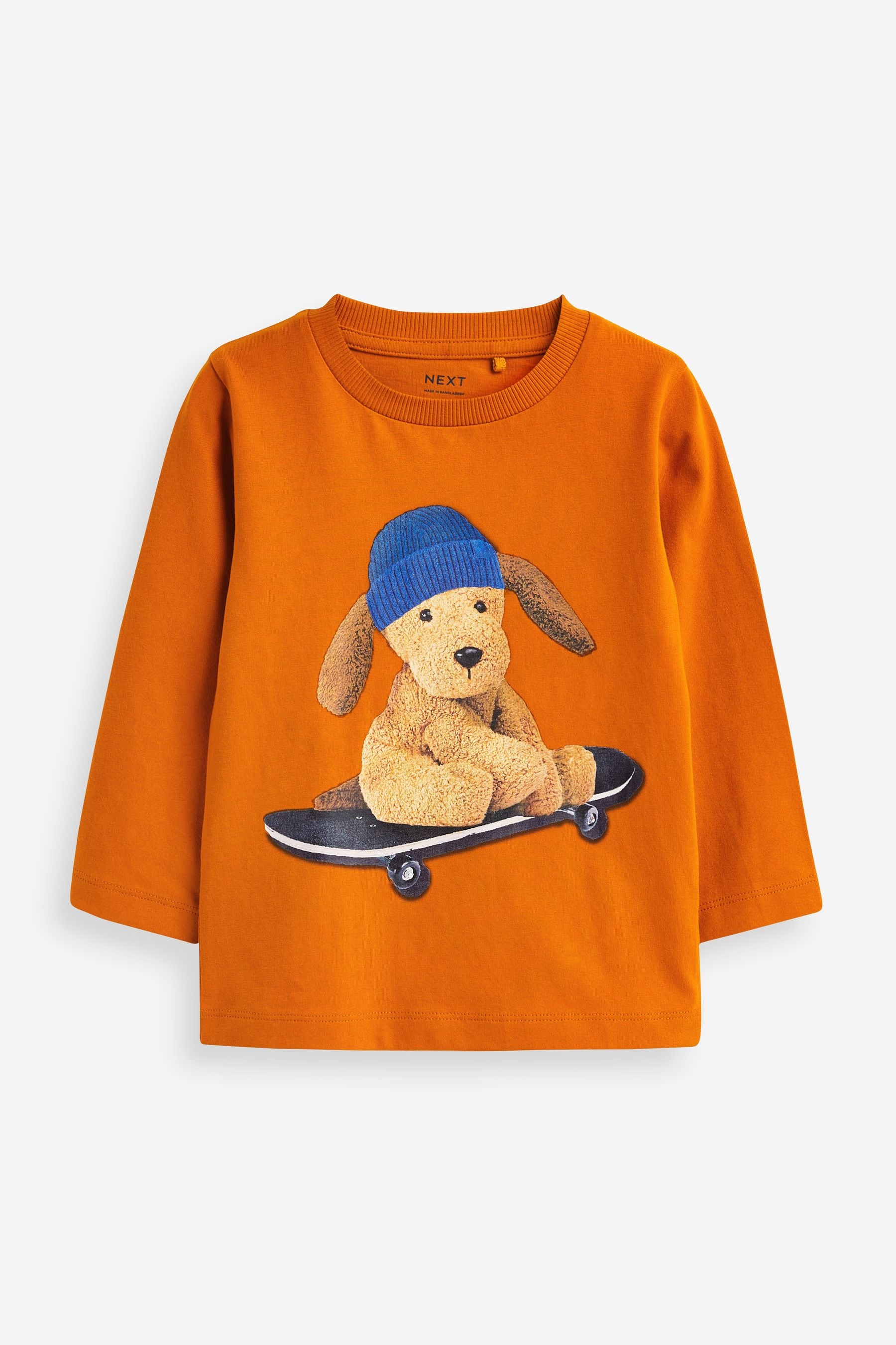 Orange Dog Scooter Long Sleeve Character T-Shirt (3mths-7yrs)