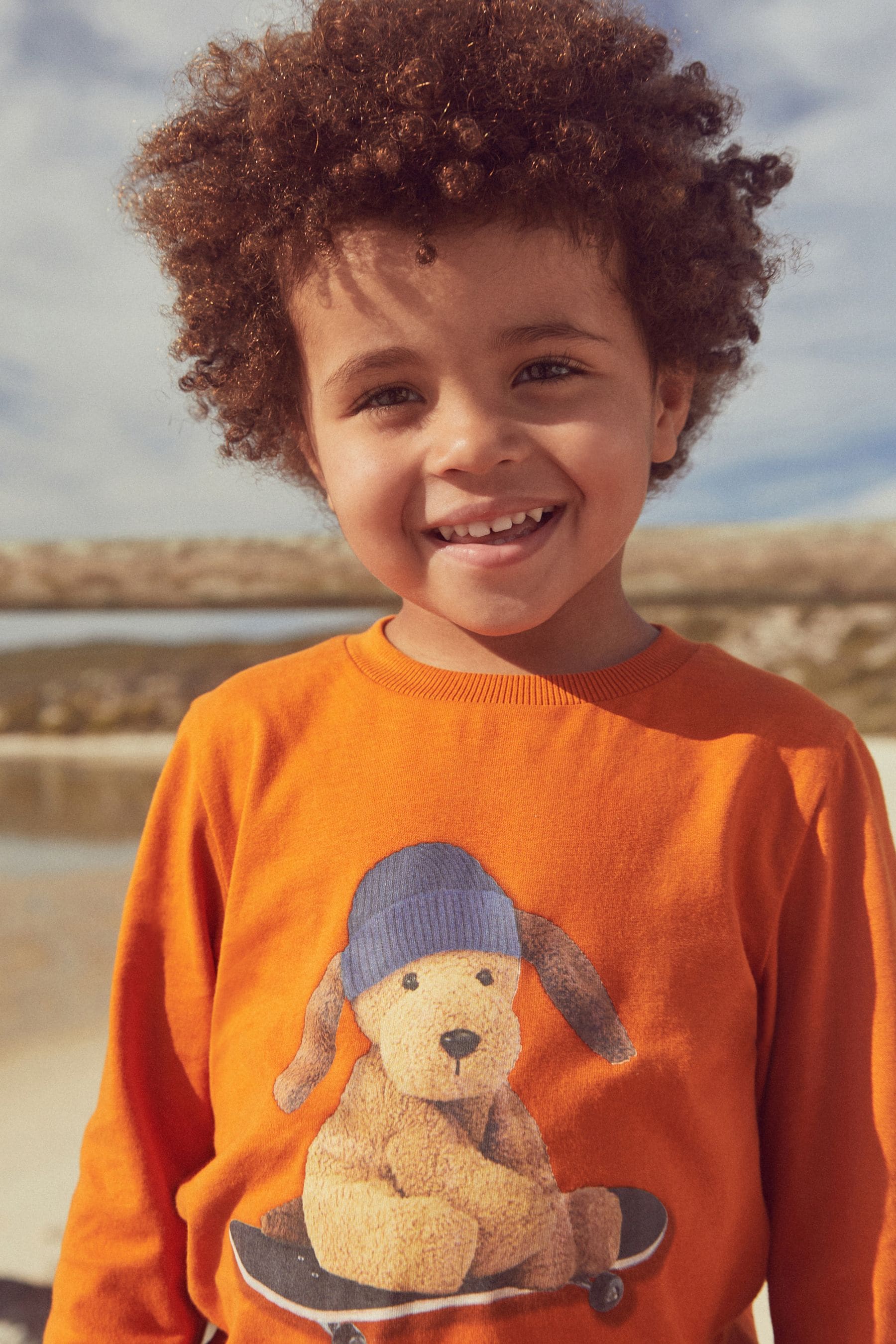 Orange Dog Scooter Long Sleeve Character T-Shirt (3mths-7yrs)