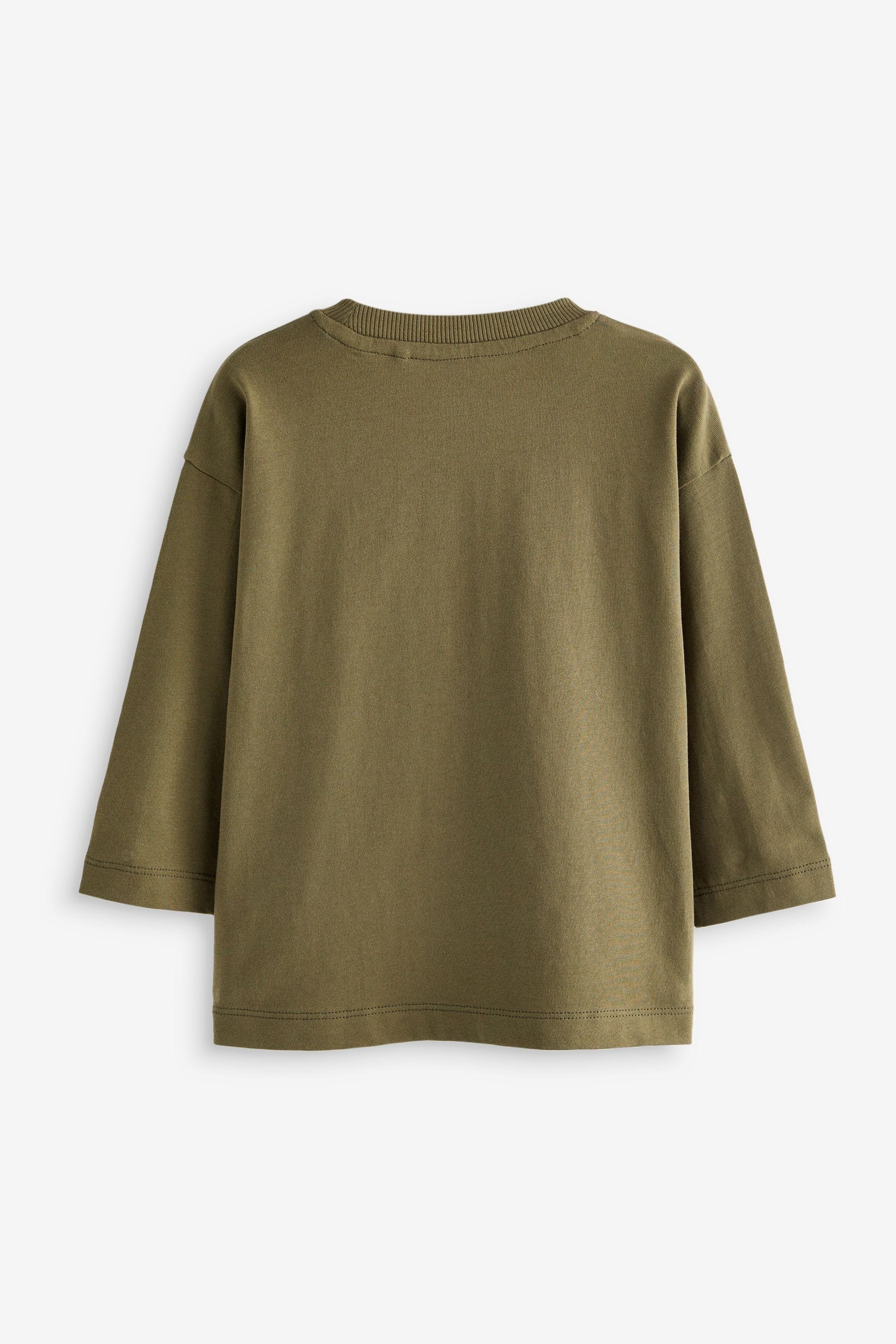 Khaki Green Bear Long Sleeve Character T-Shirt (3mths-7yrs)