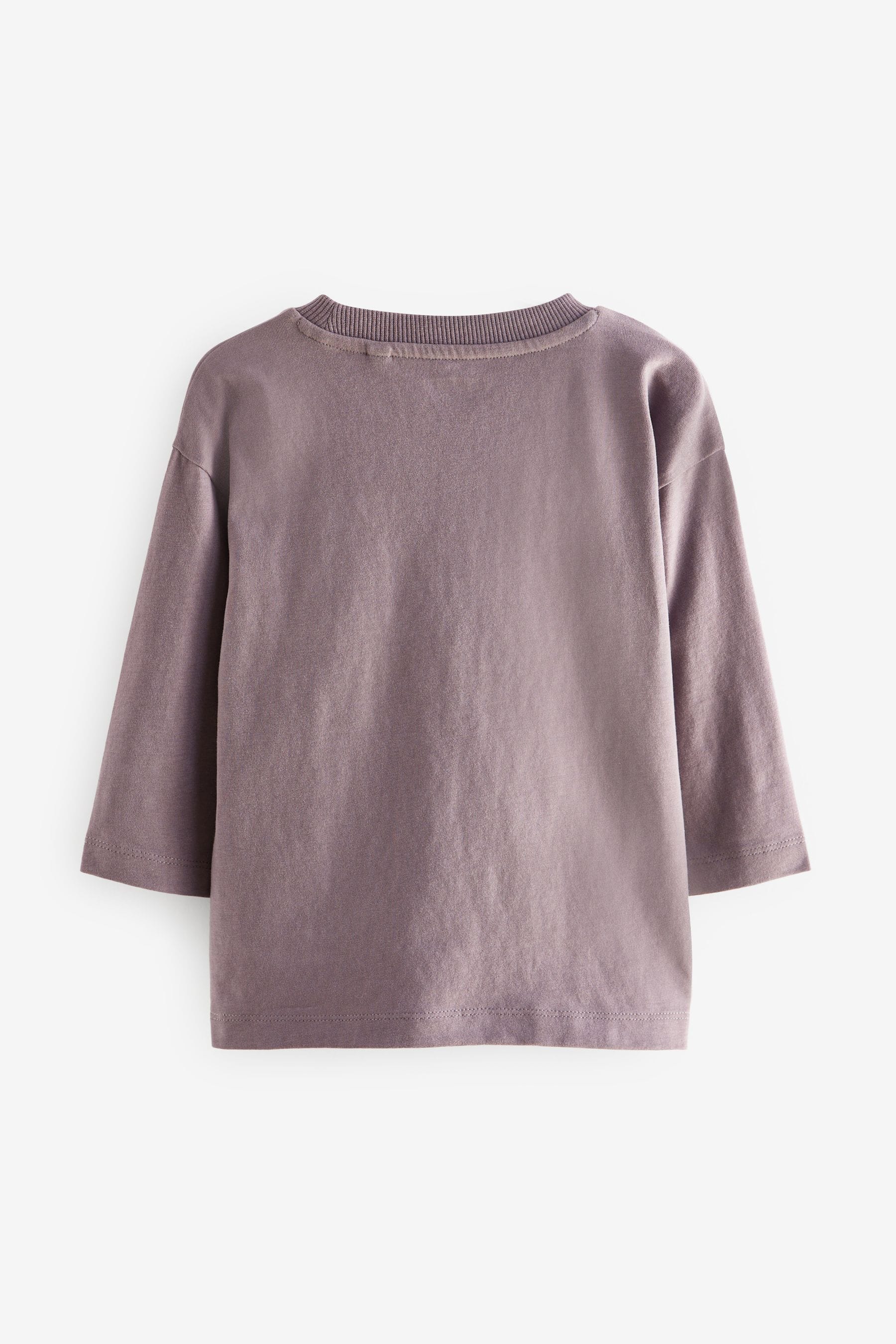 Purple Fox Long Sleeve Pocket T-Shirt (3mths-7yrs)