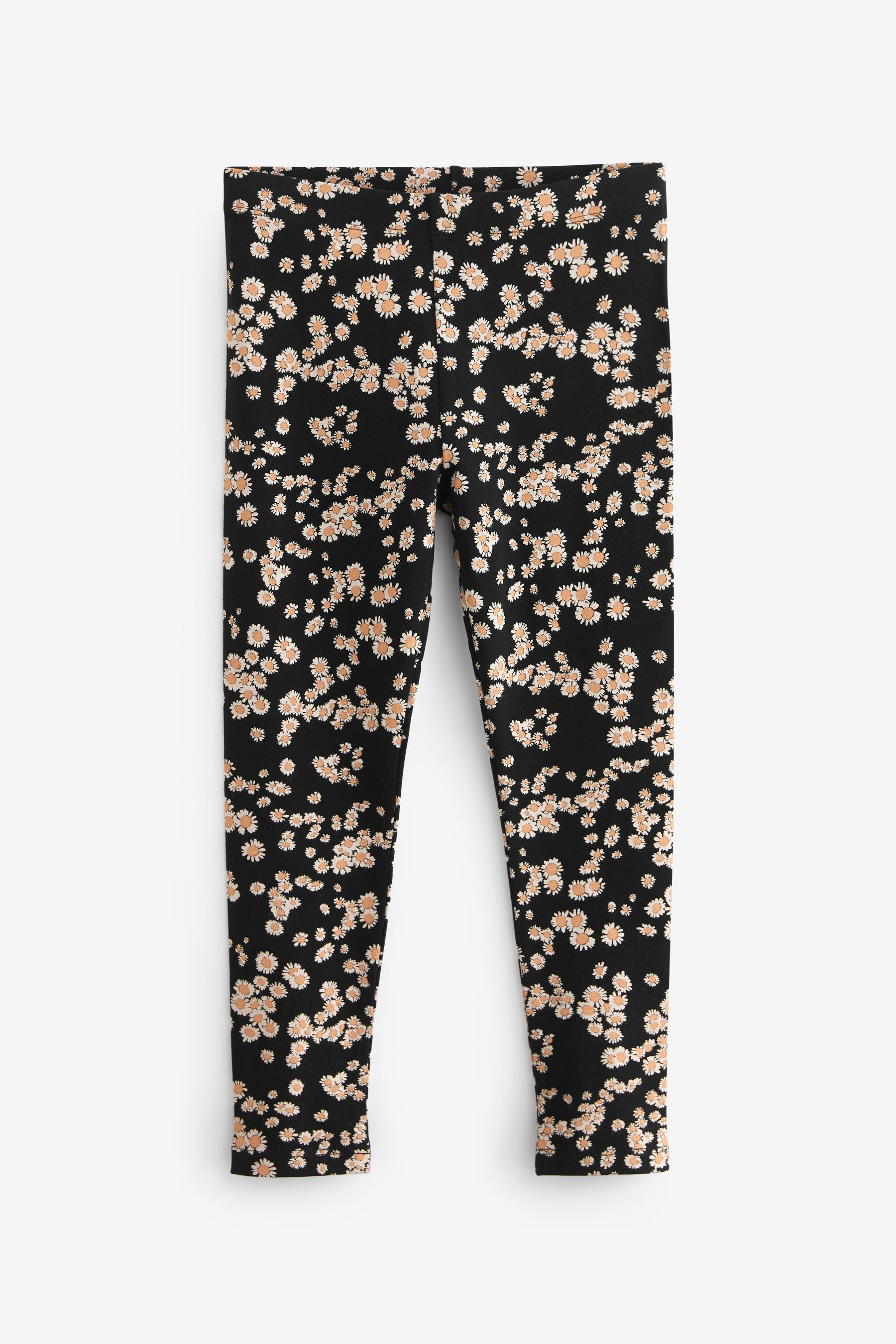 Black/White Daisy Printed Leggings (3-16yrs)