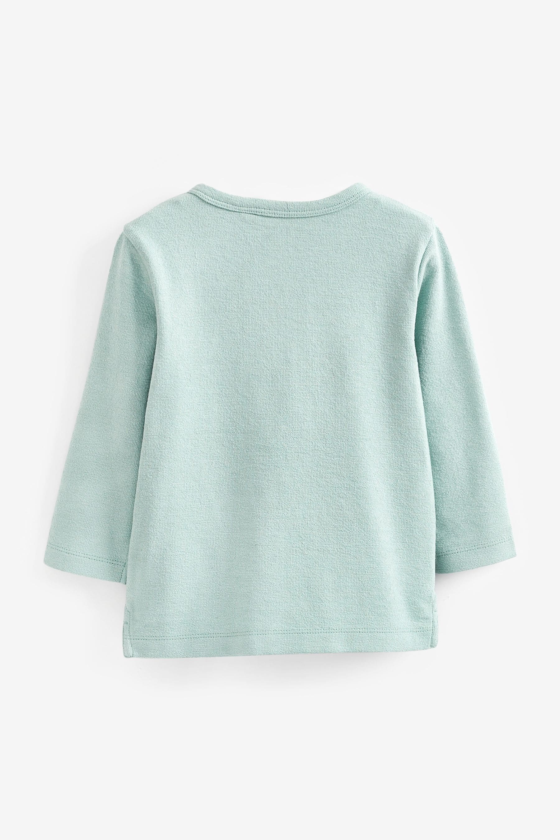 Mineral Blue Long Sleeve Henley Neck T-Shirt (3mths-7yrs)