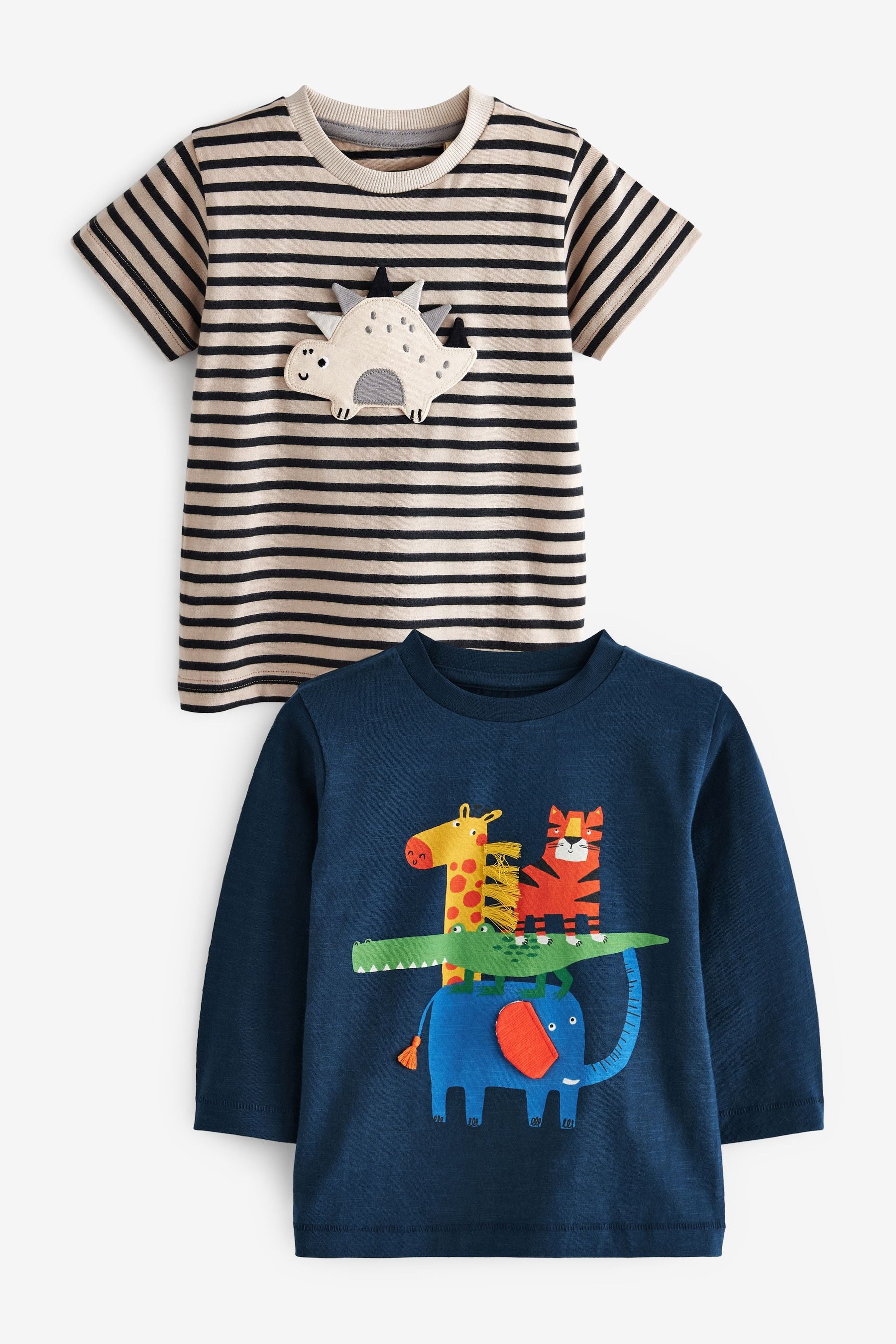 Navy Animals Long Sleeve Character T-Shirt (3mths-7yrs)