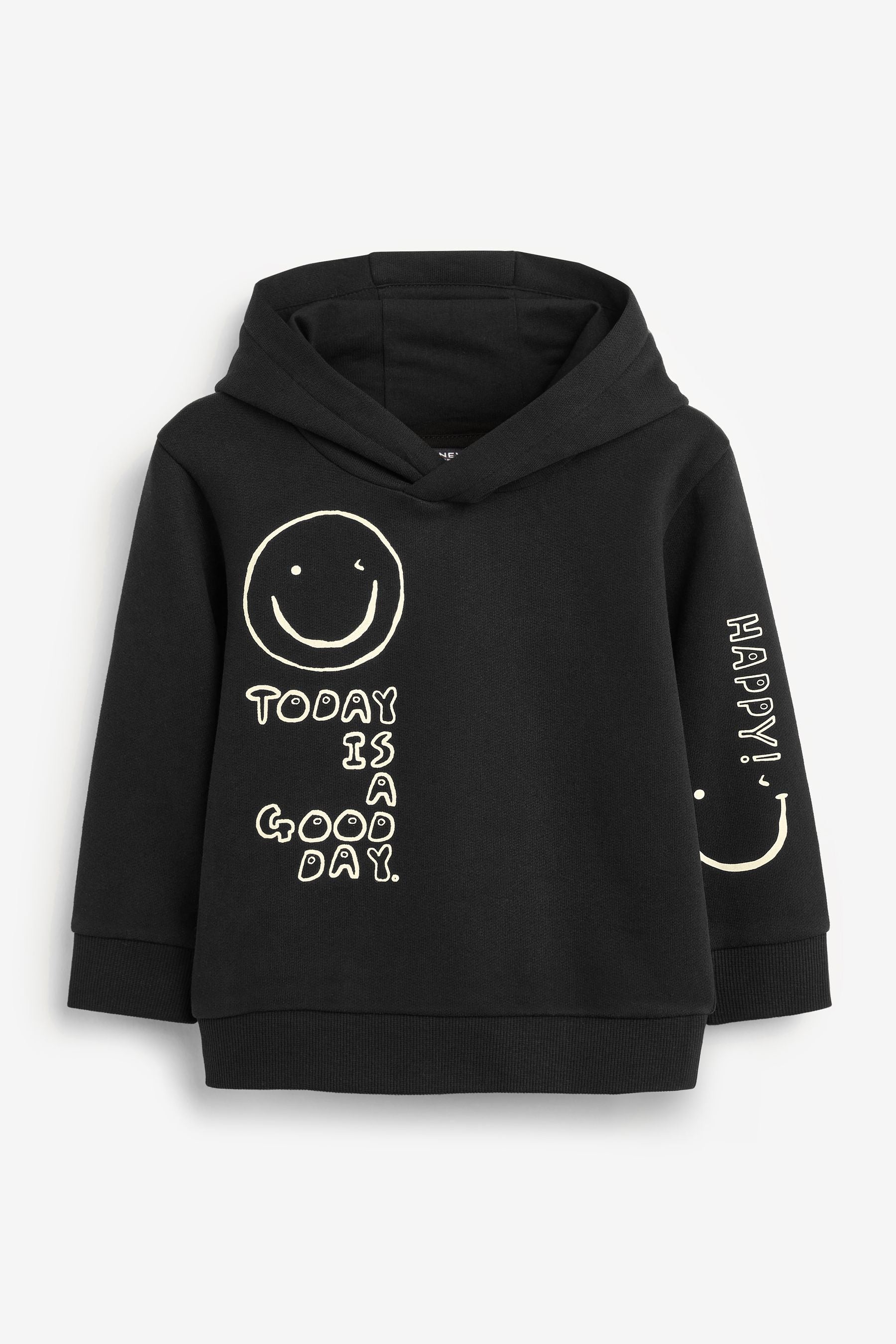 Black Slogan Hoodie (3mths-7yrs)