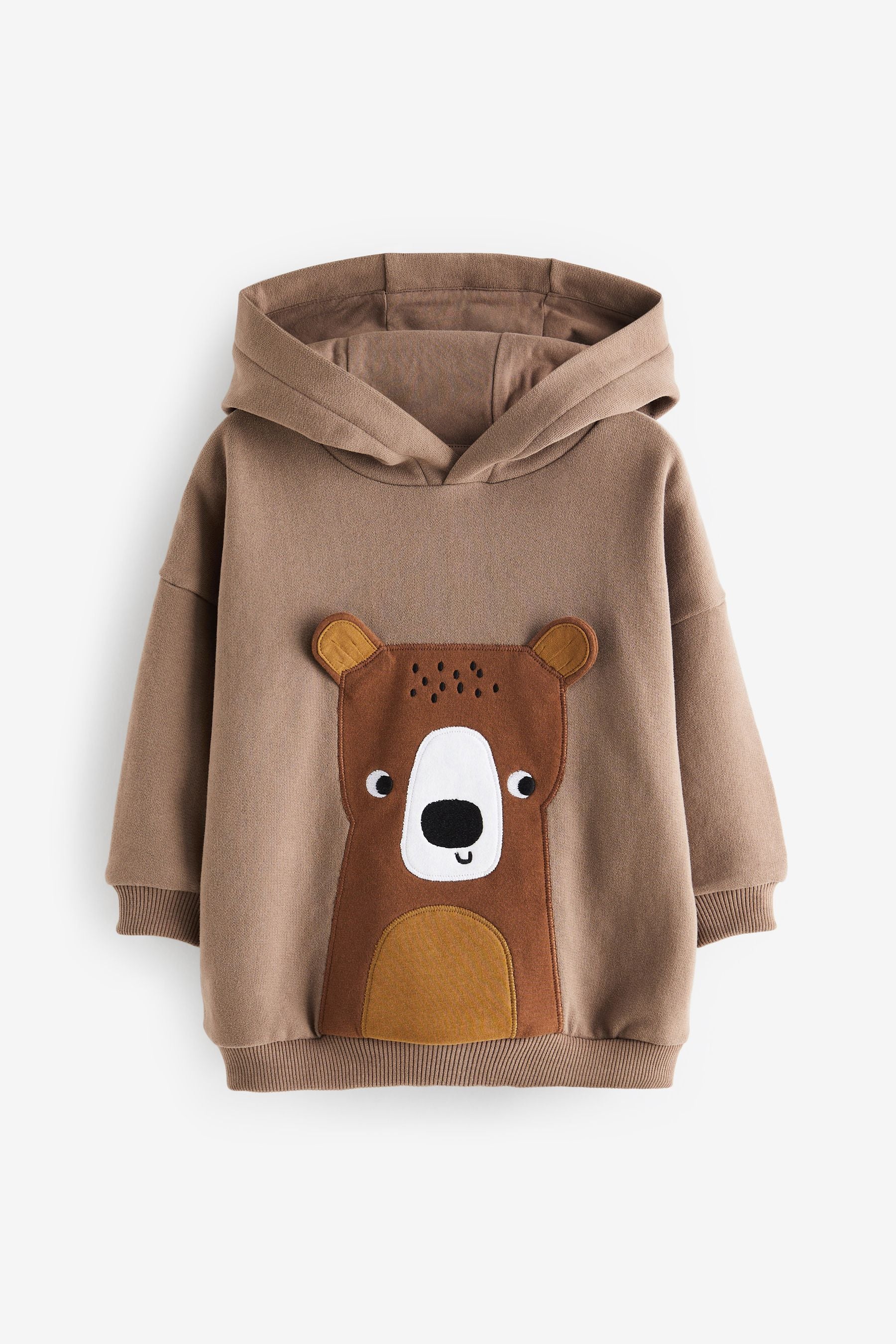 Chocolate Brown Bear Character Hoodie (3mths-7yrs)