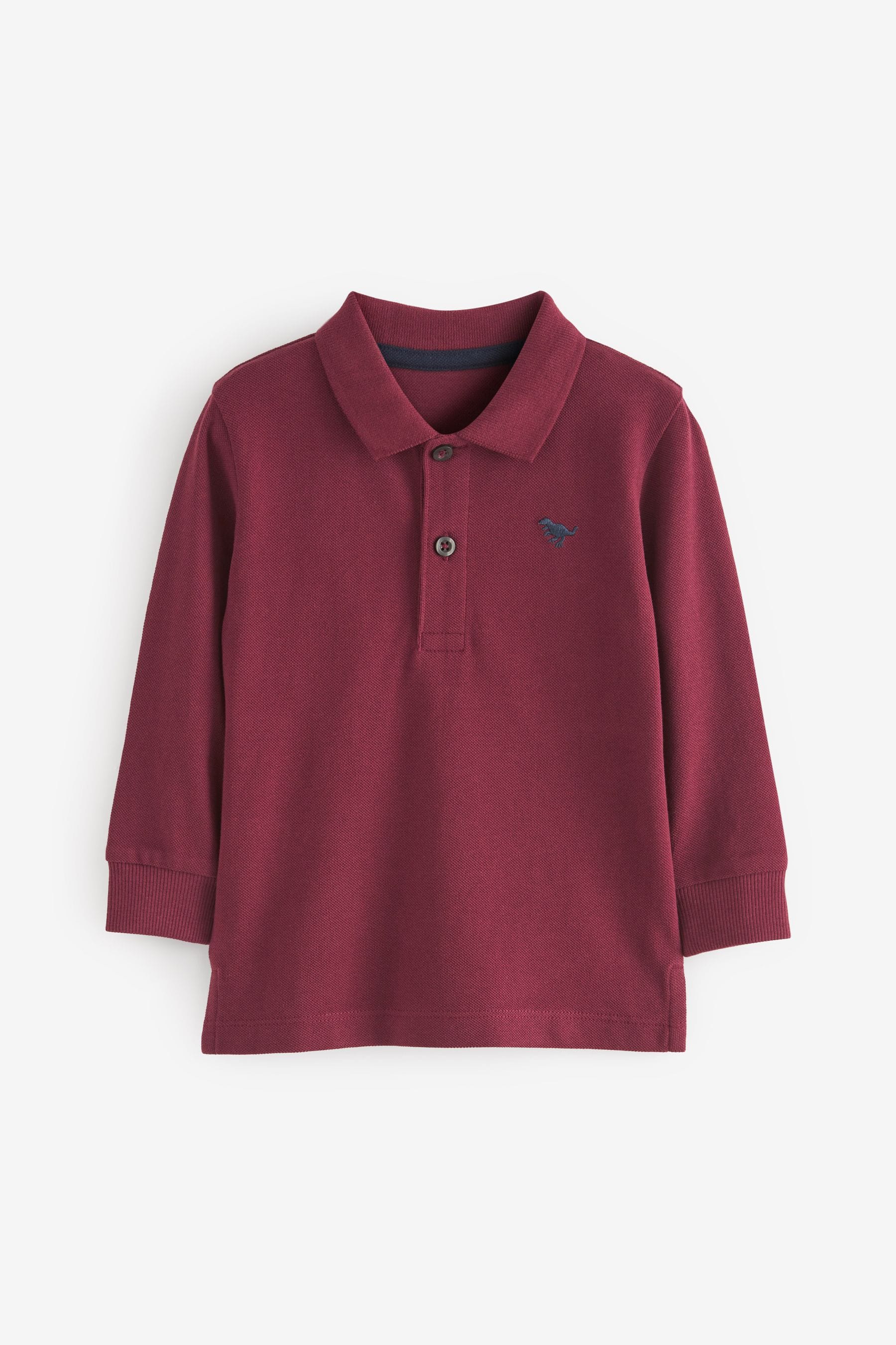 Berry Red Long Sleeve Polo Shirt (3mths-7yrs)