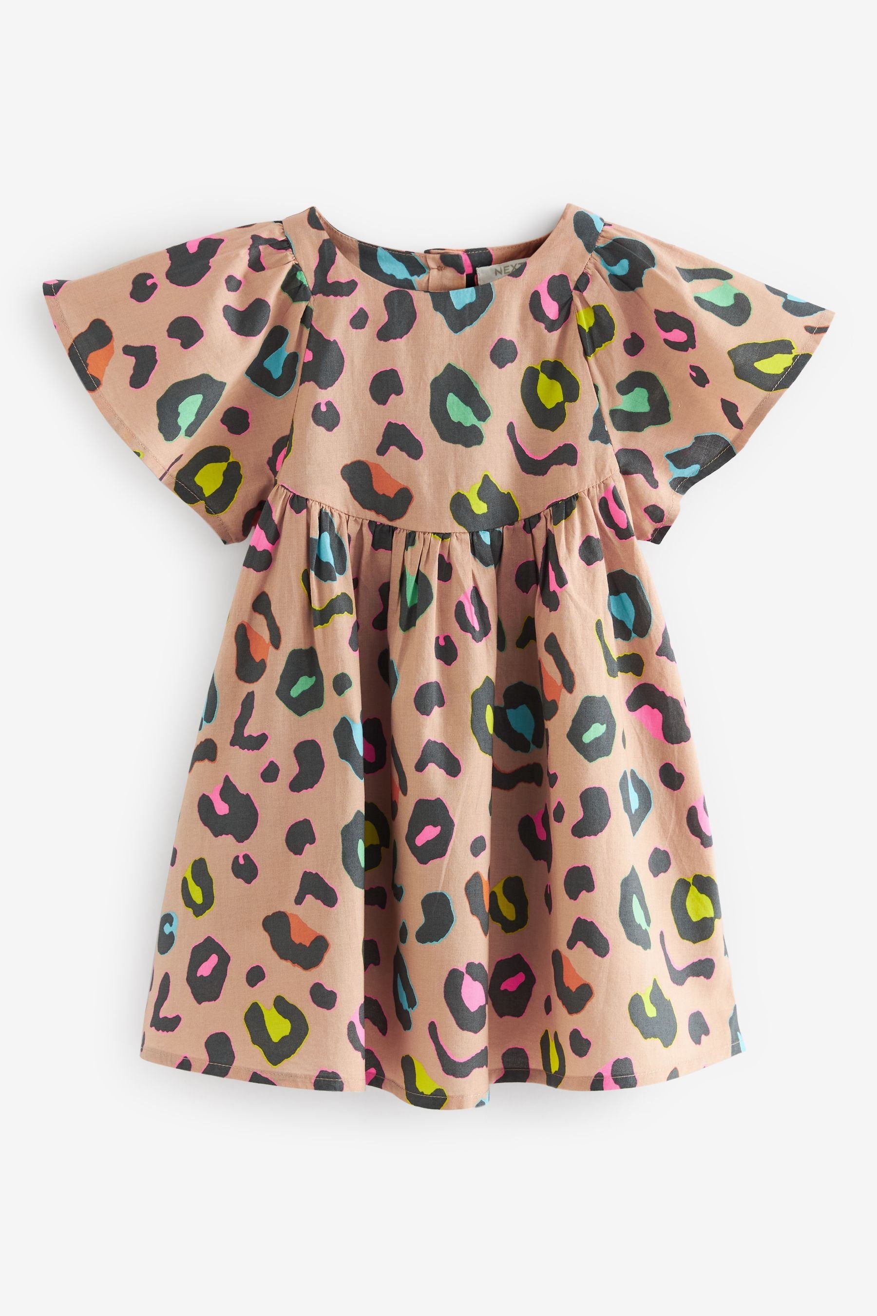 Animal Print Angel Sleeve Cotton Dress (3mths-8yrs)