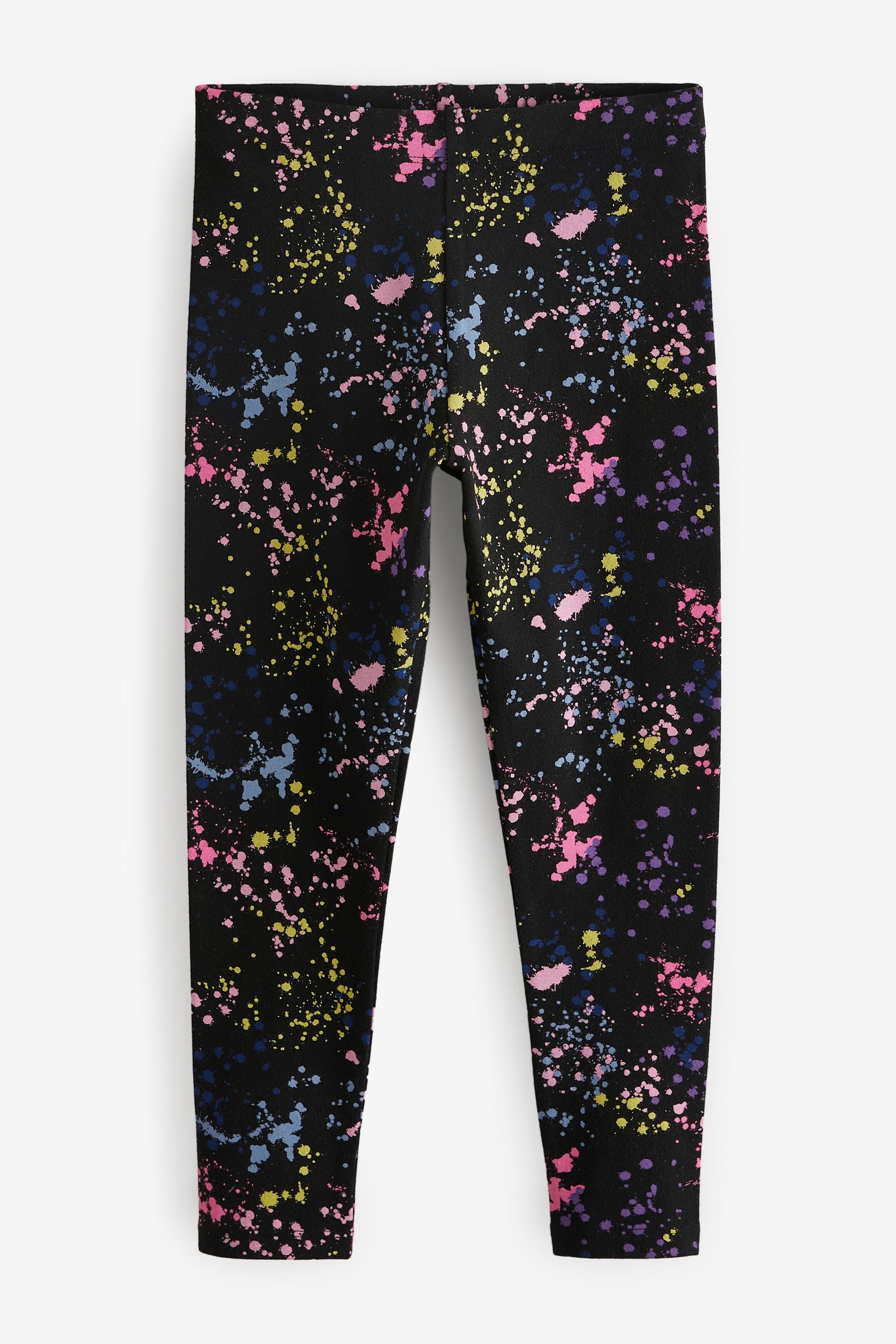 Black/Pink/Blue Splat Printed Leggings (3-16yrs)