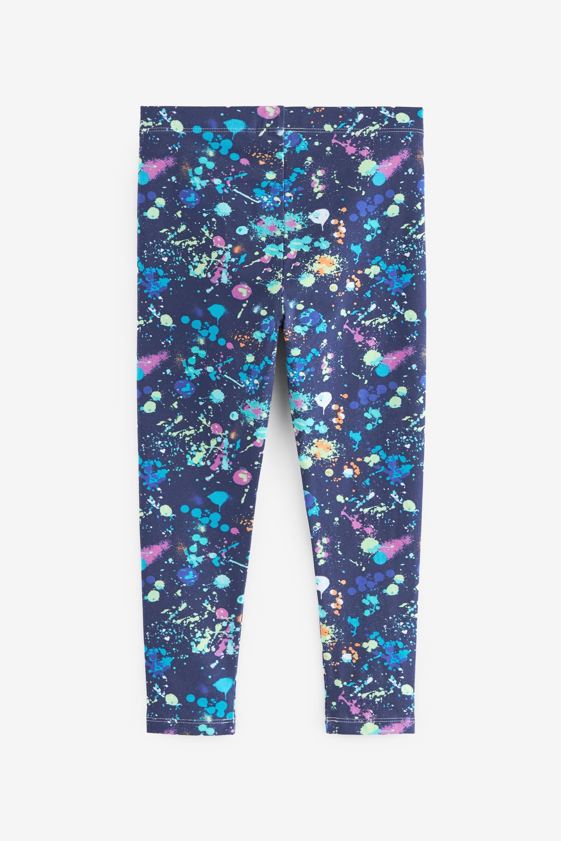 Navy Blue Splat Printed Leggings (3-16yrs)