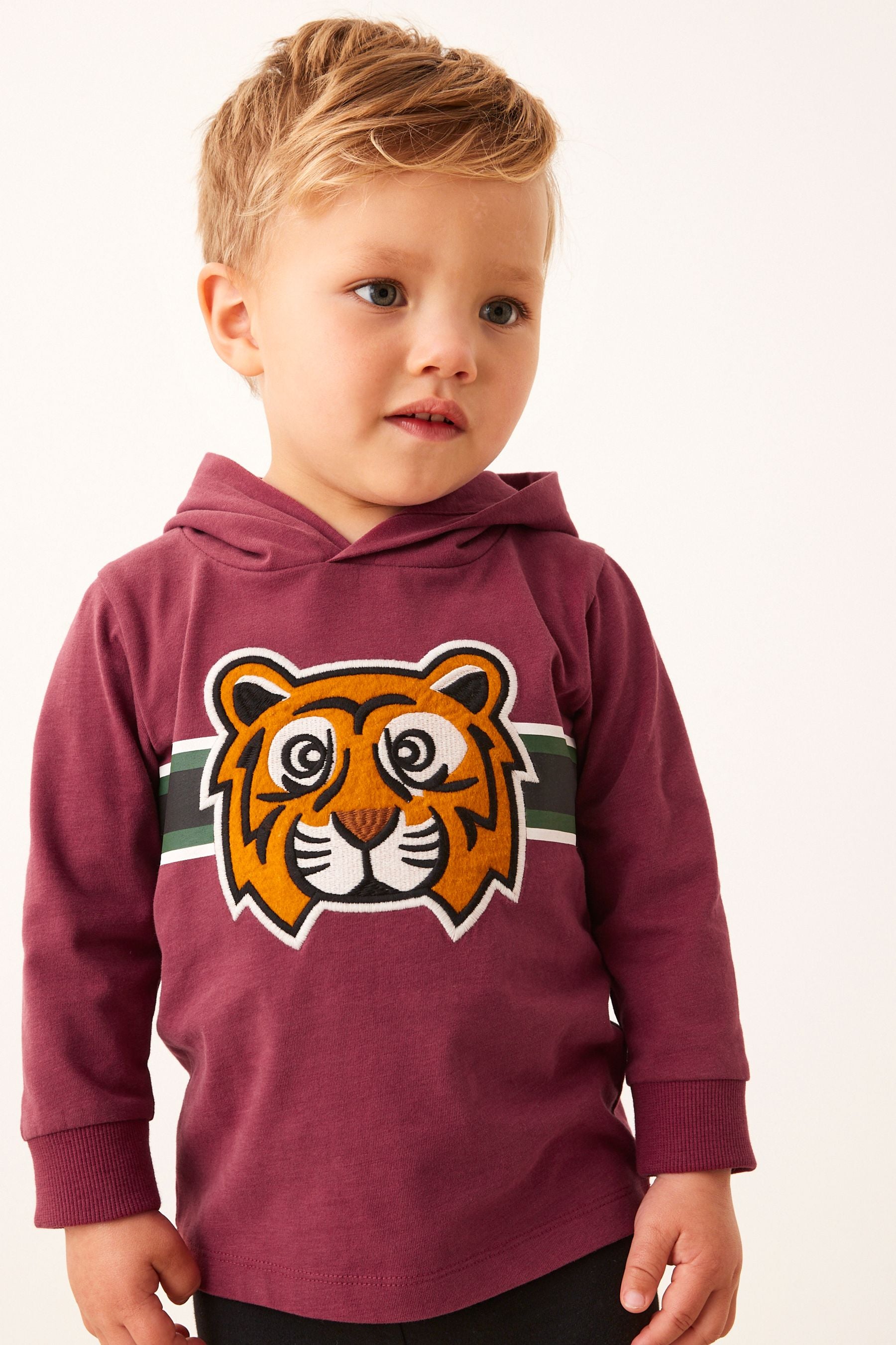 Berry Red Tiger Long Sleeve Hoodie and Leggings Set (3mths-7yrs)