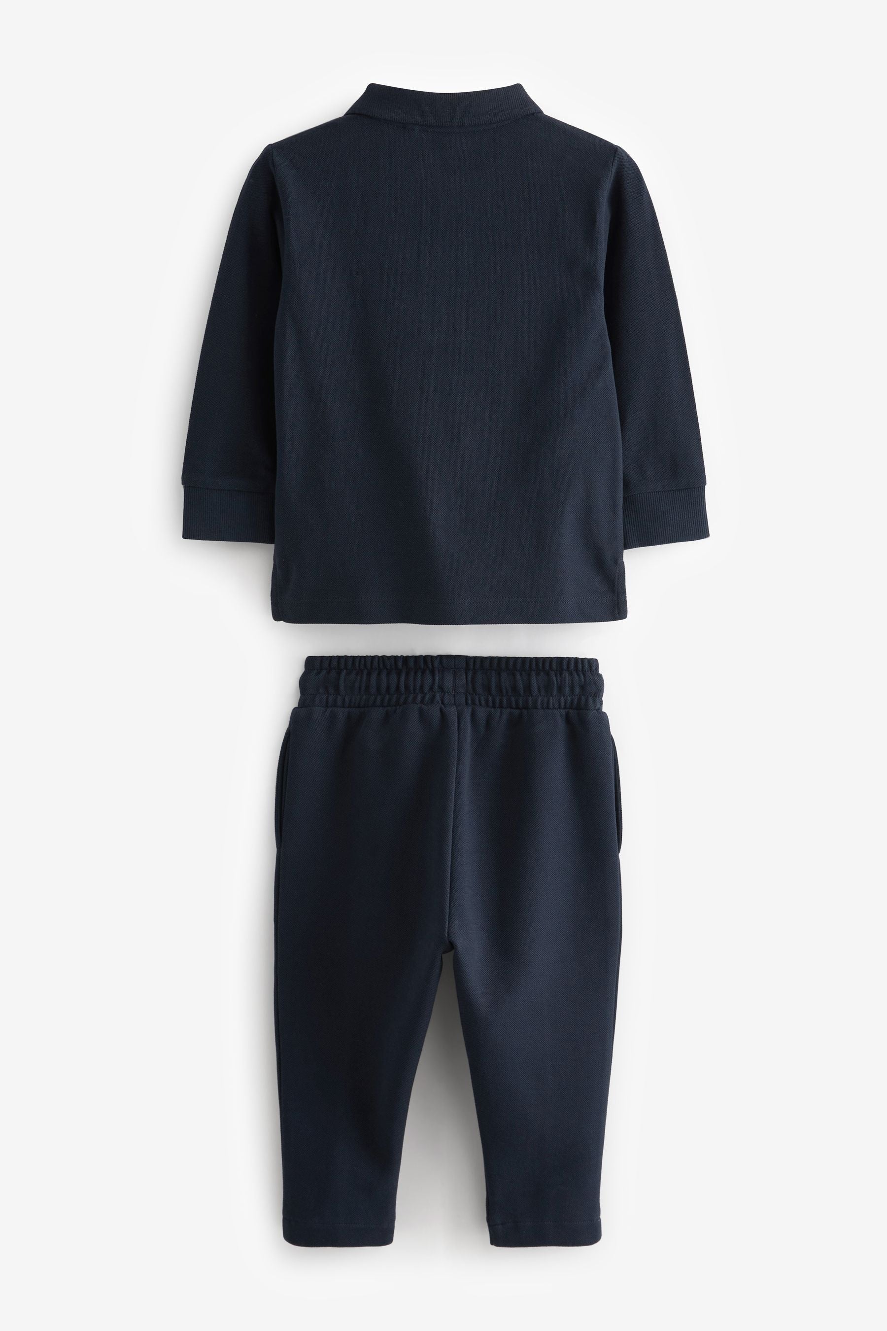 Navy Long Sleeve Pique Polo And Joggers Set (3mths-7yrs)