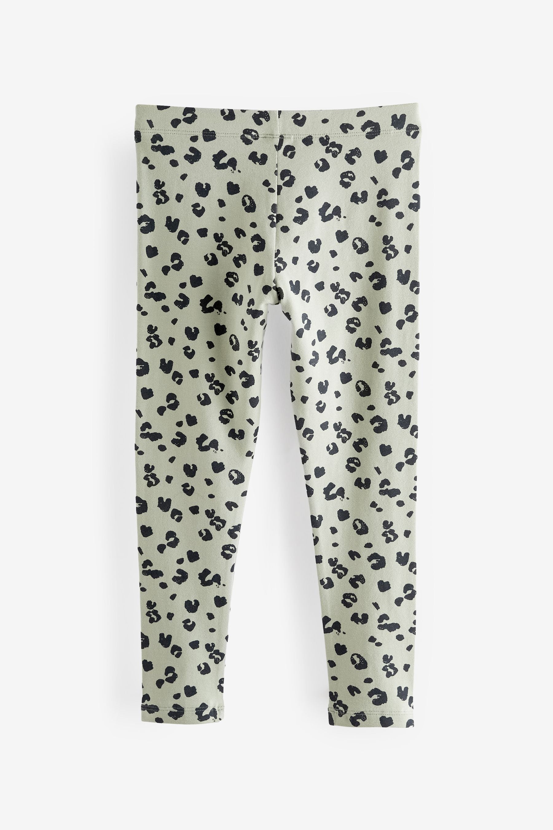 Black/Soft Green Animal Leggings 5 Pack (3-16yrs)