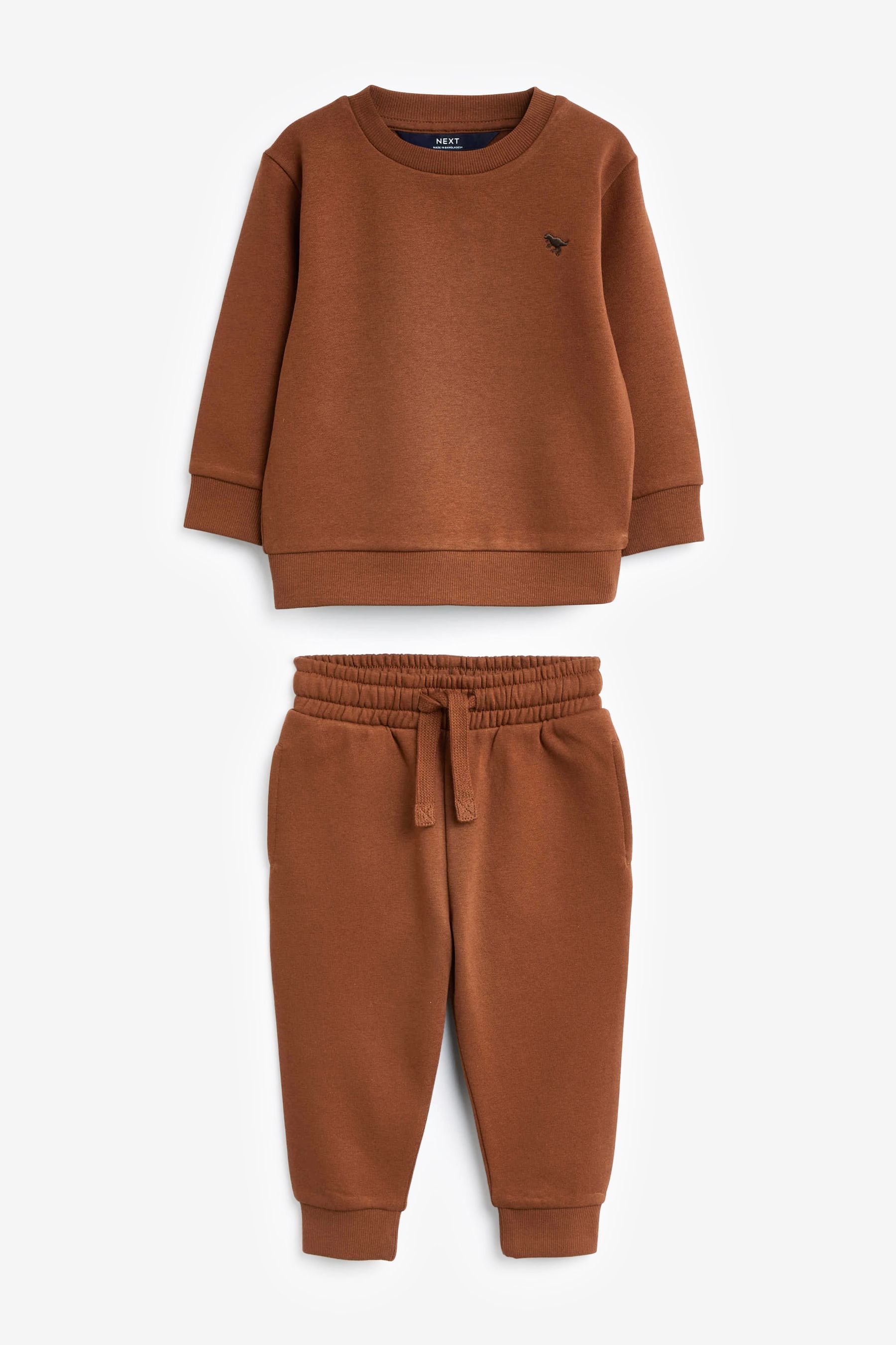 Chocolate Brown Jersey Sweatshirt And Joggers Set (3mths-7yrs)