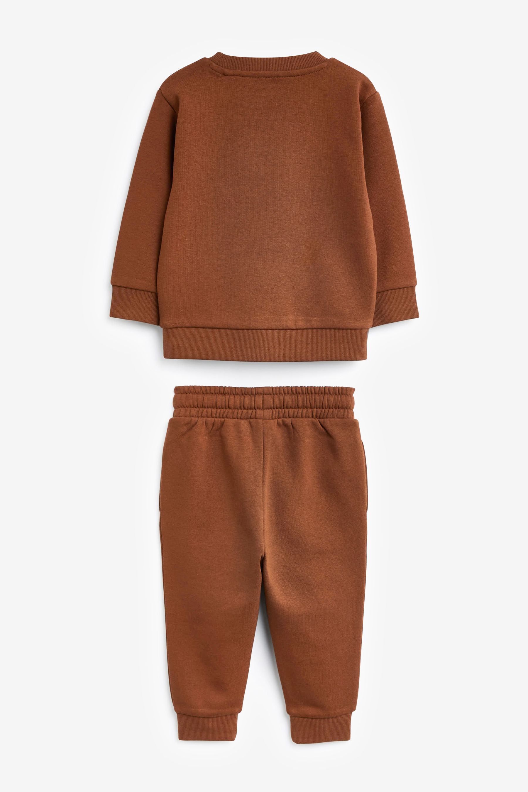 Chocolate Brown Jersey Sweatshirt And Joggers Set (3mths-7yrs)