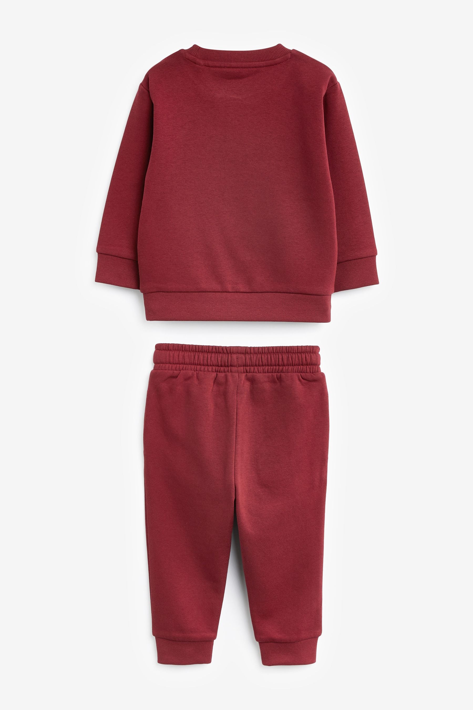 Berry Red Jersey Sweatshirt And Joggers Set (3mths-7yrs)