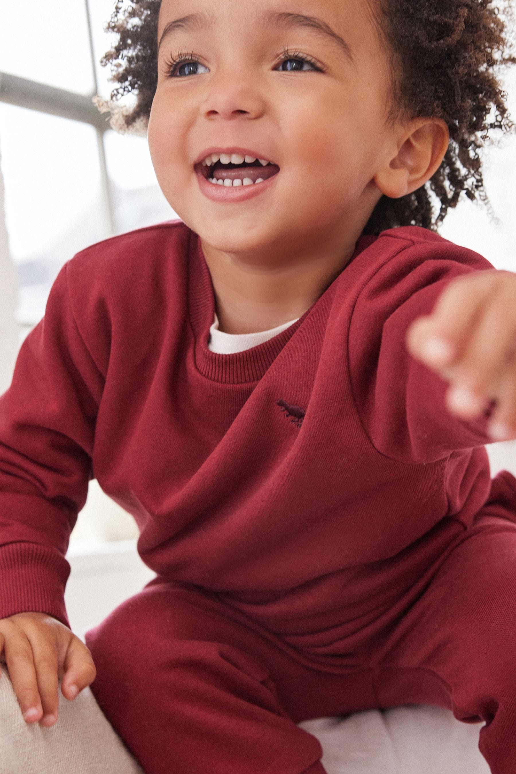 Berry Red Jersey Sweatshirt And Joggers Set (3mths-7yrs)