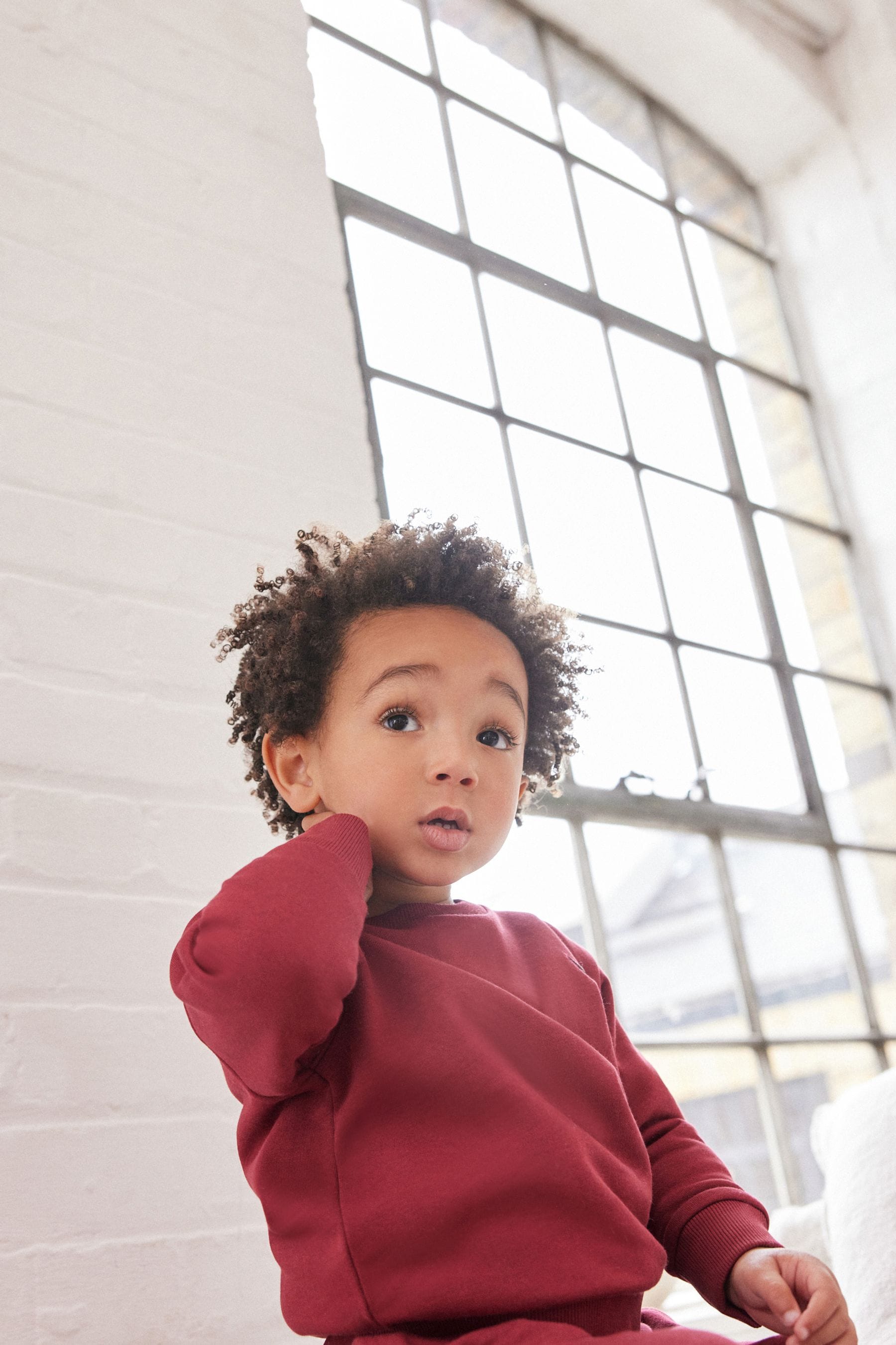 Berry Red Jersey Sweatshirt And Joggers Set (3mths-7yrs)