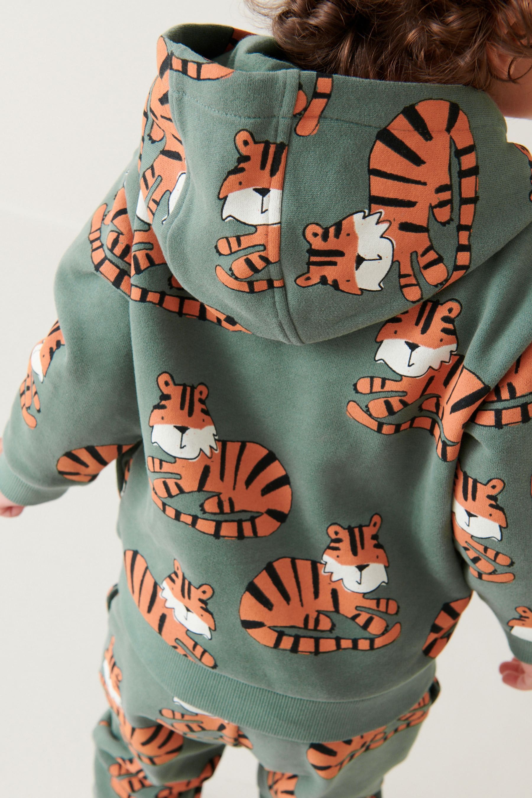 Green Tiger All Over Print Hoodie and Joggers Set (3mths-7yrs)