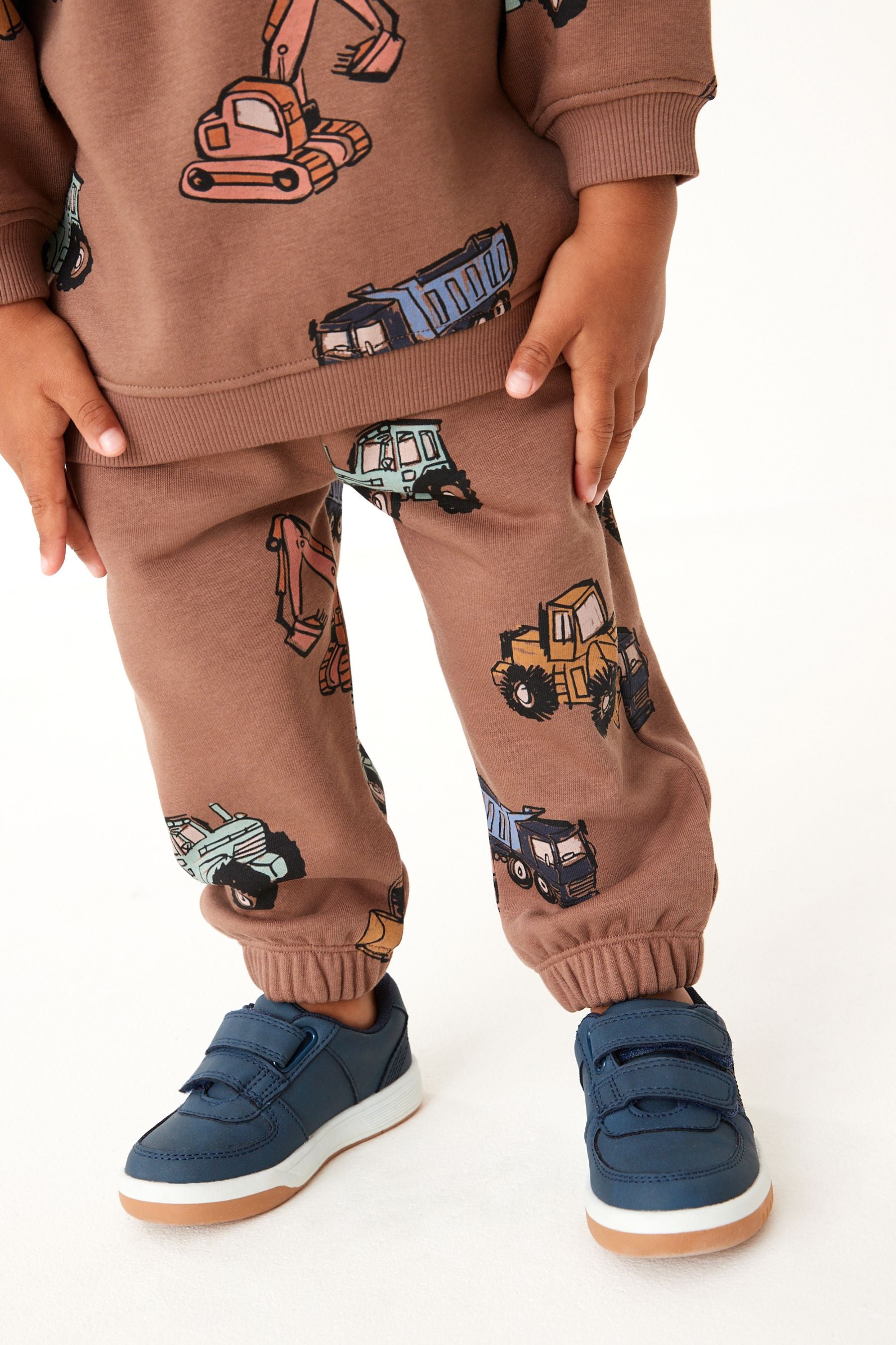 Brown Digger All-Over Printed Oversized Sweatshirt and Joggers Set (3mths-7yrs)