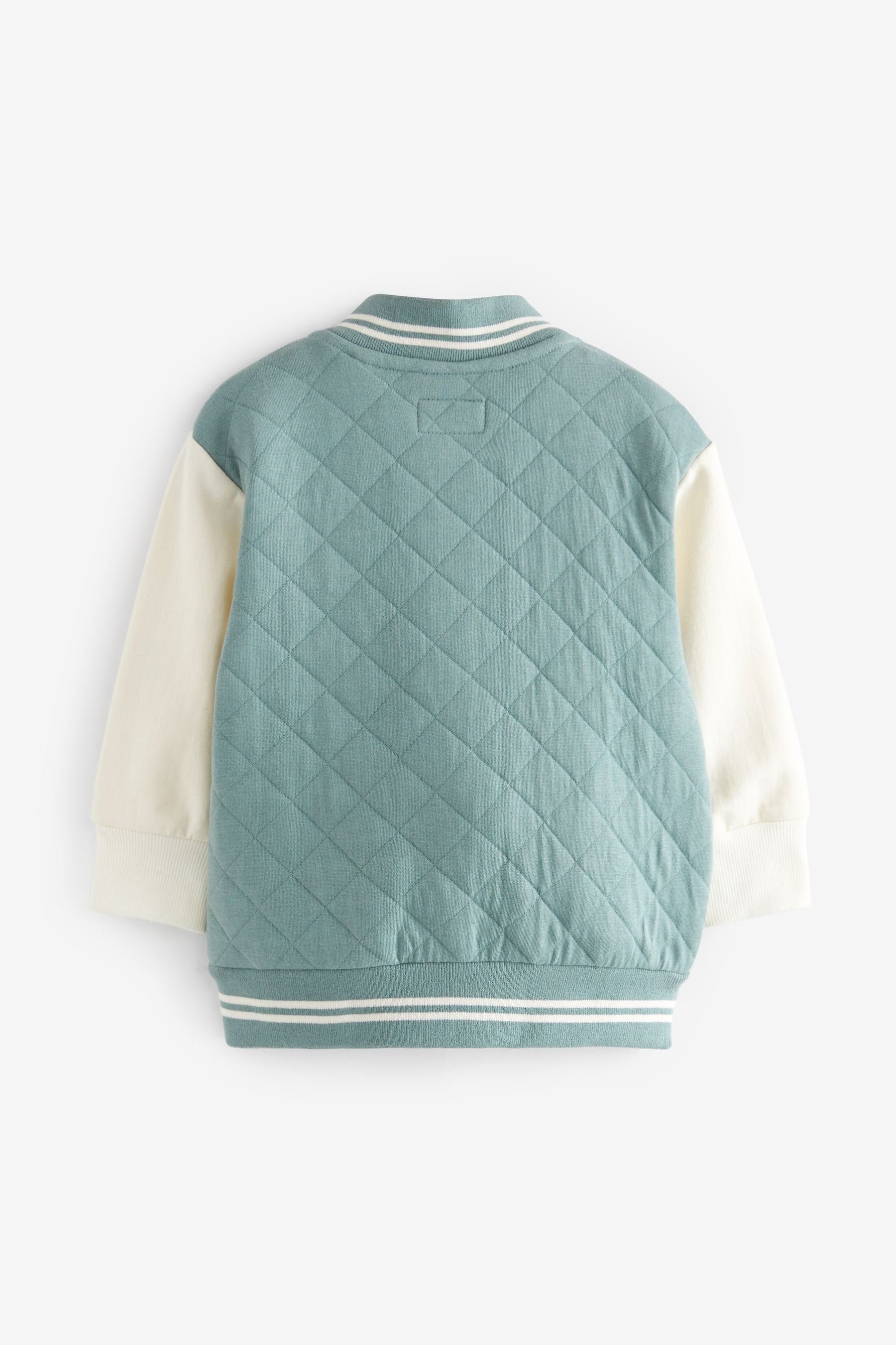 Sage Green Quilted Letterman Jacket (3mths-7yrs)