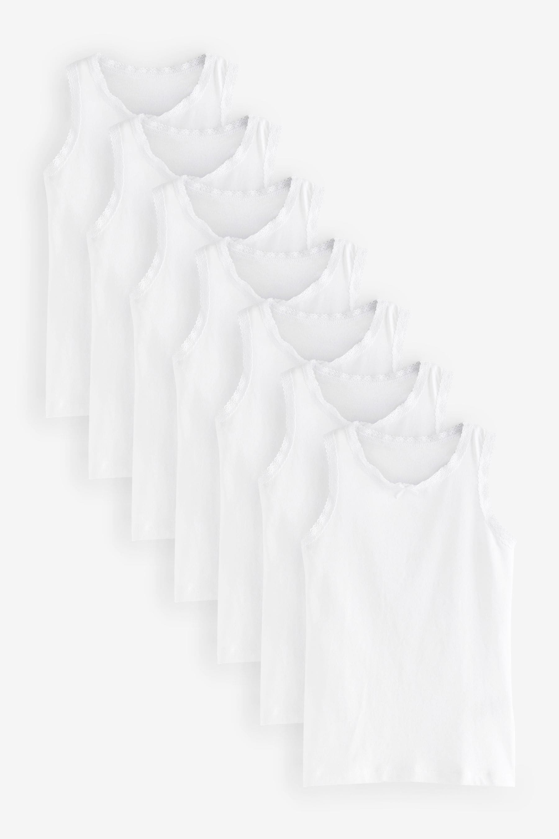 White Lace 7 Pack Vests (1.5-16yrs)