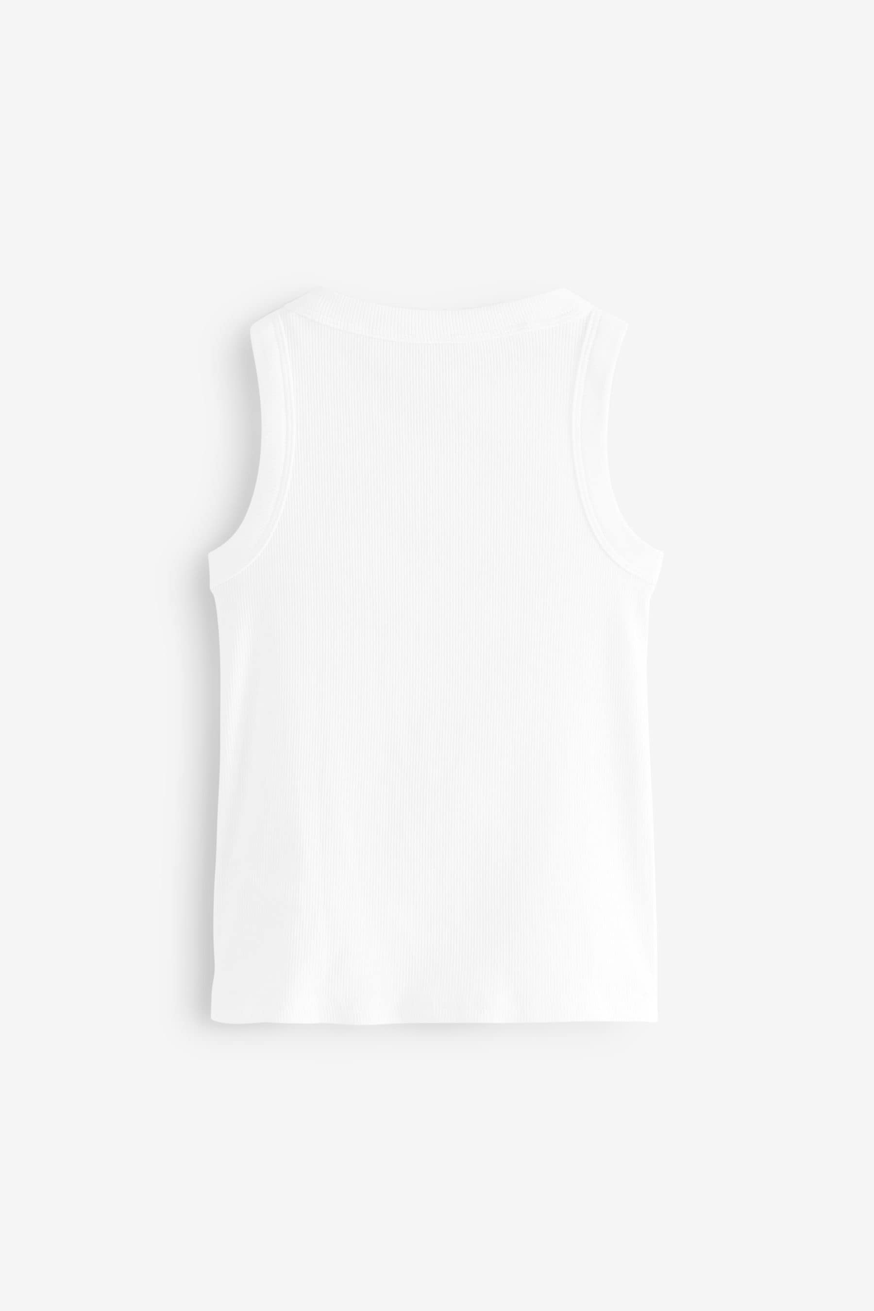 White Crop Rib Vests 3 Pack (5-16yrs)