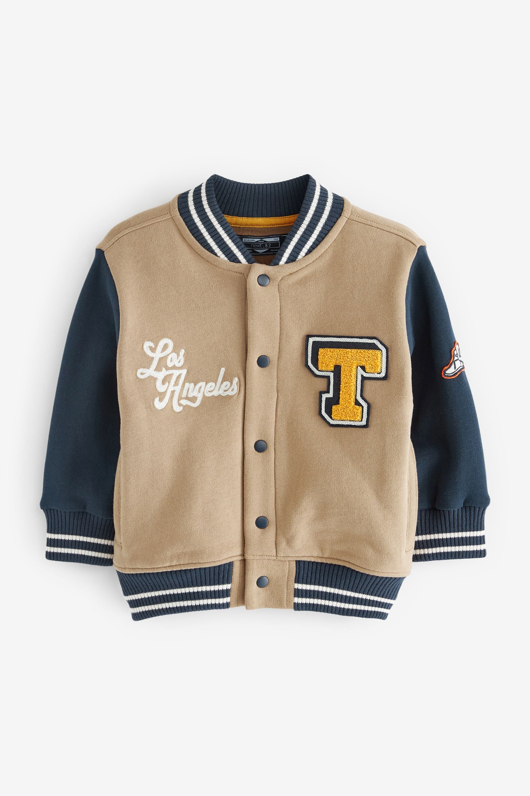 Tan/Navy Blue Letterman Jacket (3mths-7yrs)