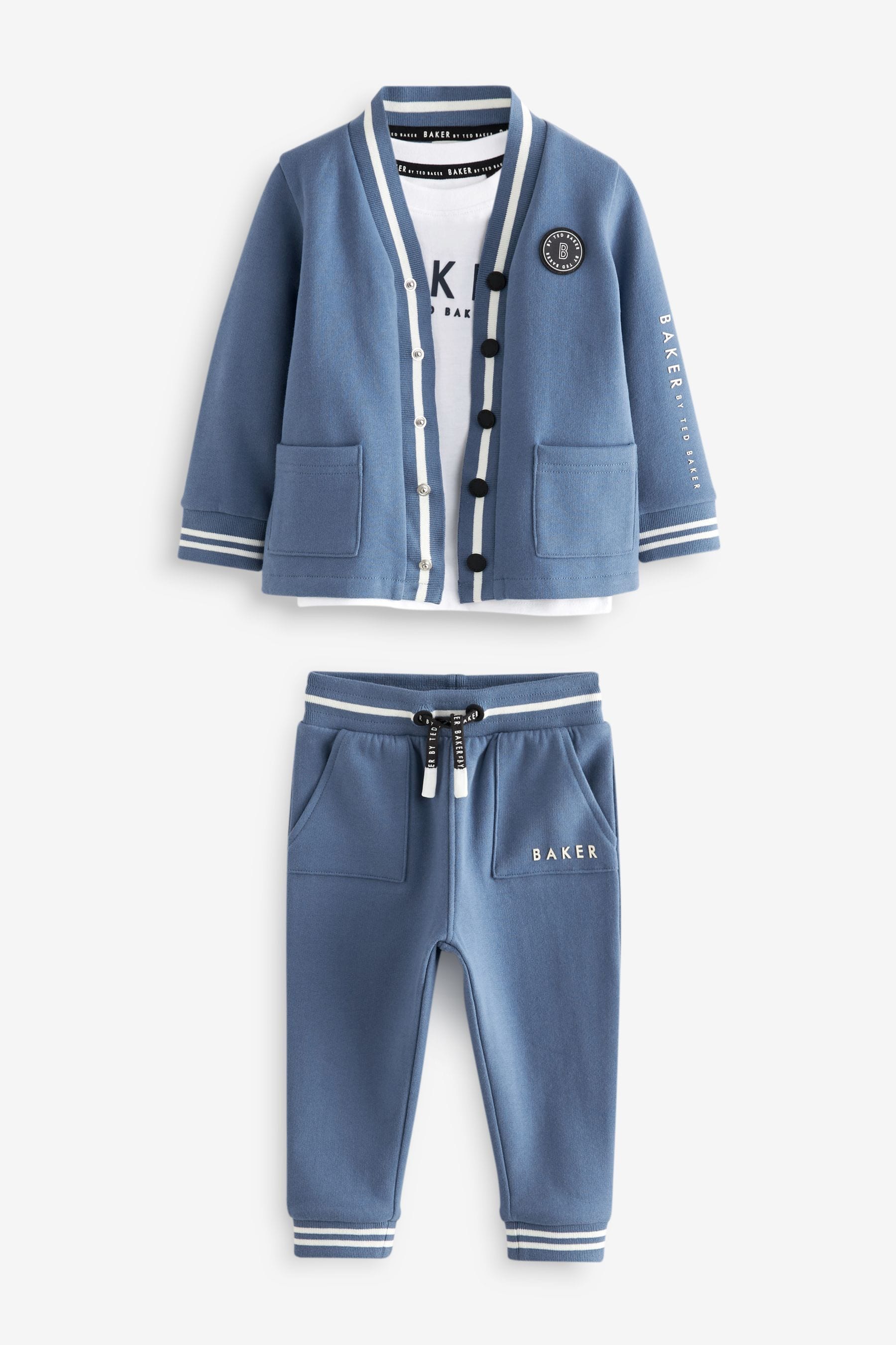 Blue Baker by Ted Baker (0-6yrs) Blue 3 Piece Cardigan Set