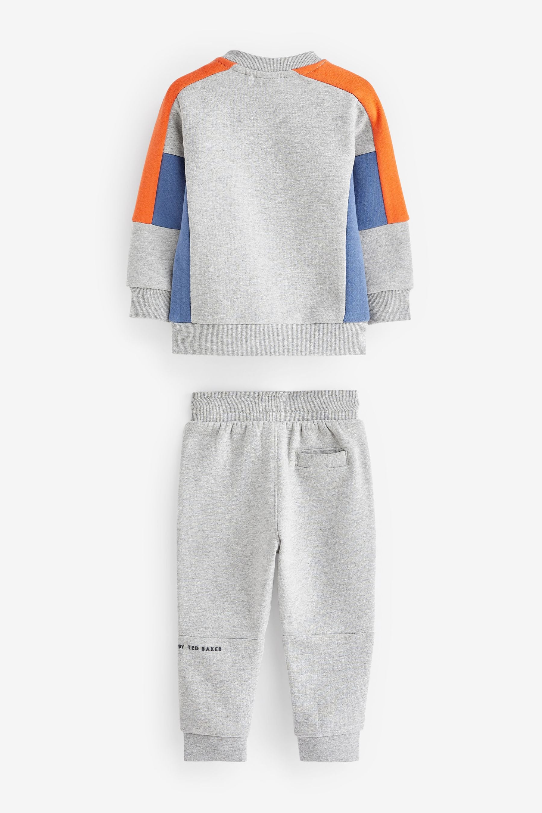 Grey Baker by Ted Baker (0-6yrs) Colourblock Sweater and Jogger Set