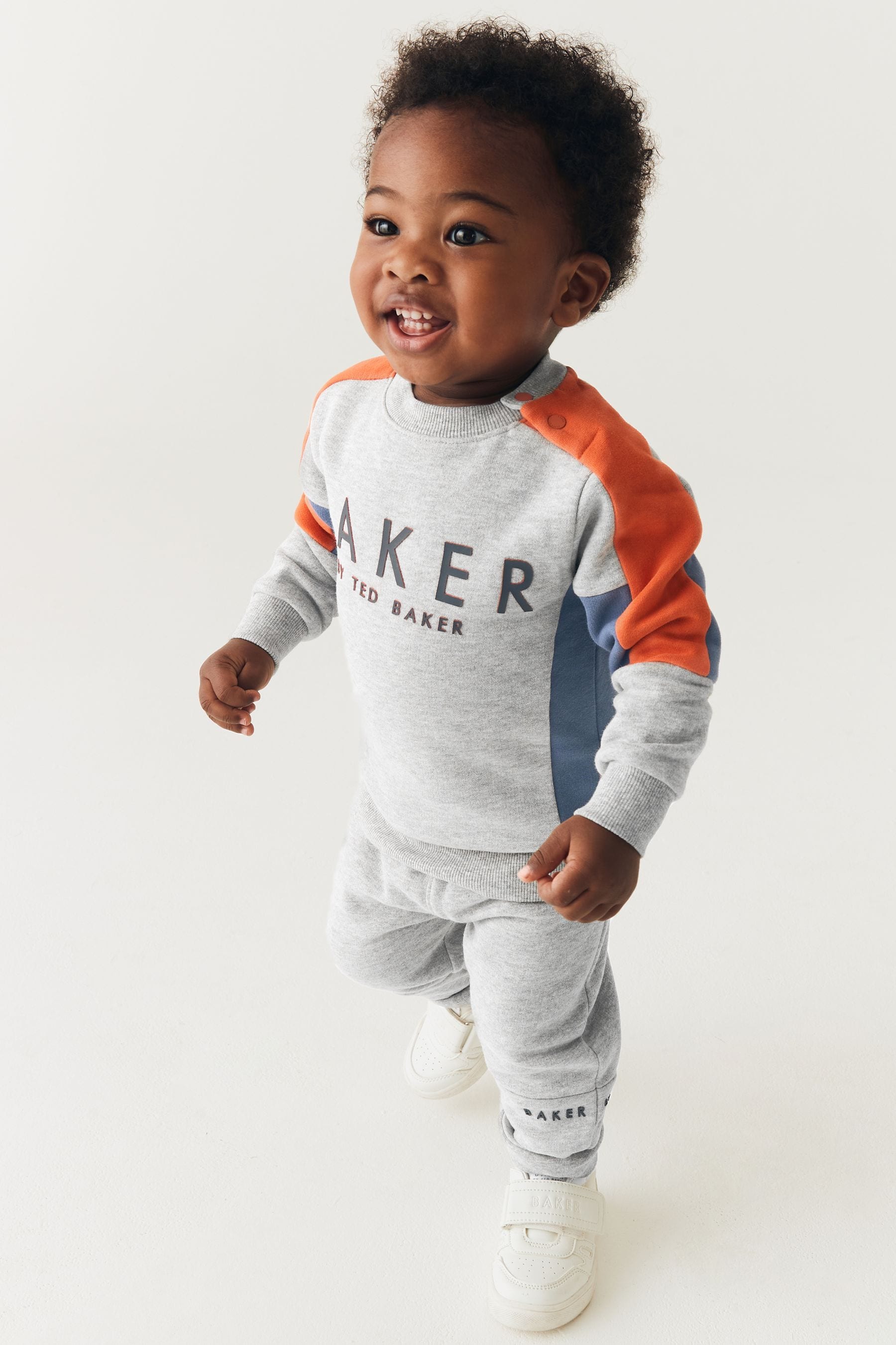 Grey Baker by Ted Baker (0-6yrs) Colourblock Sweater and Jogger Set