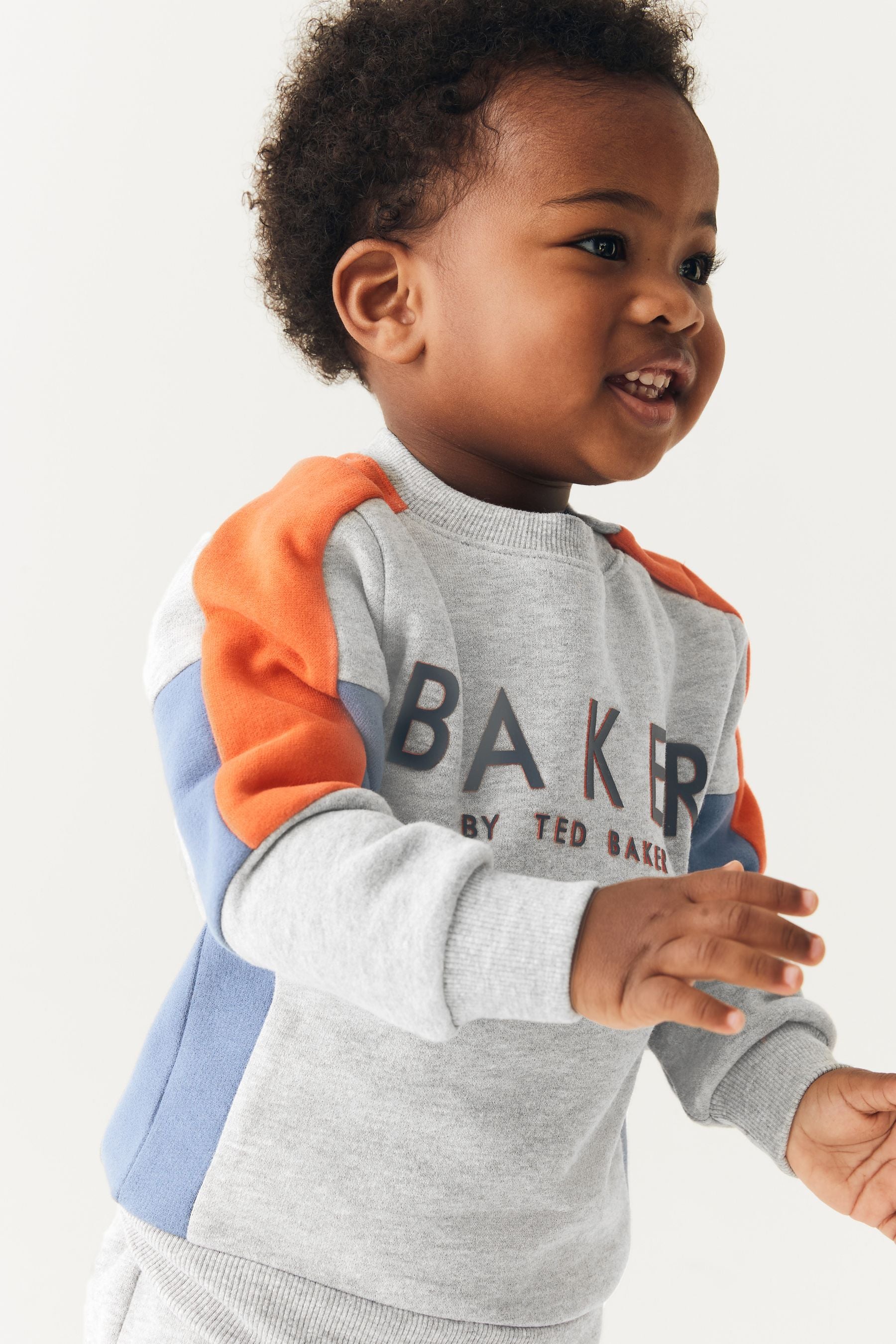 Grey Baker by Ted Baker (0-6yrs) Colourblock Sweater and Jogger Set