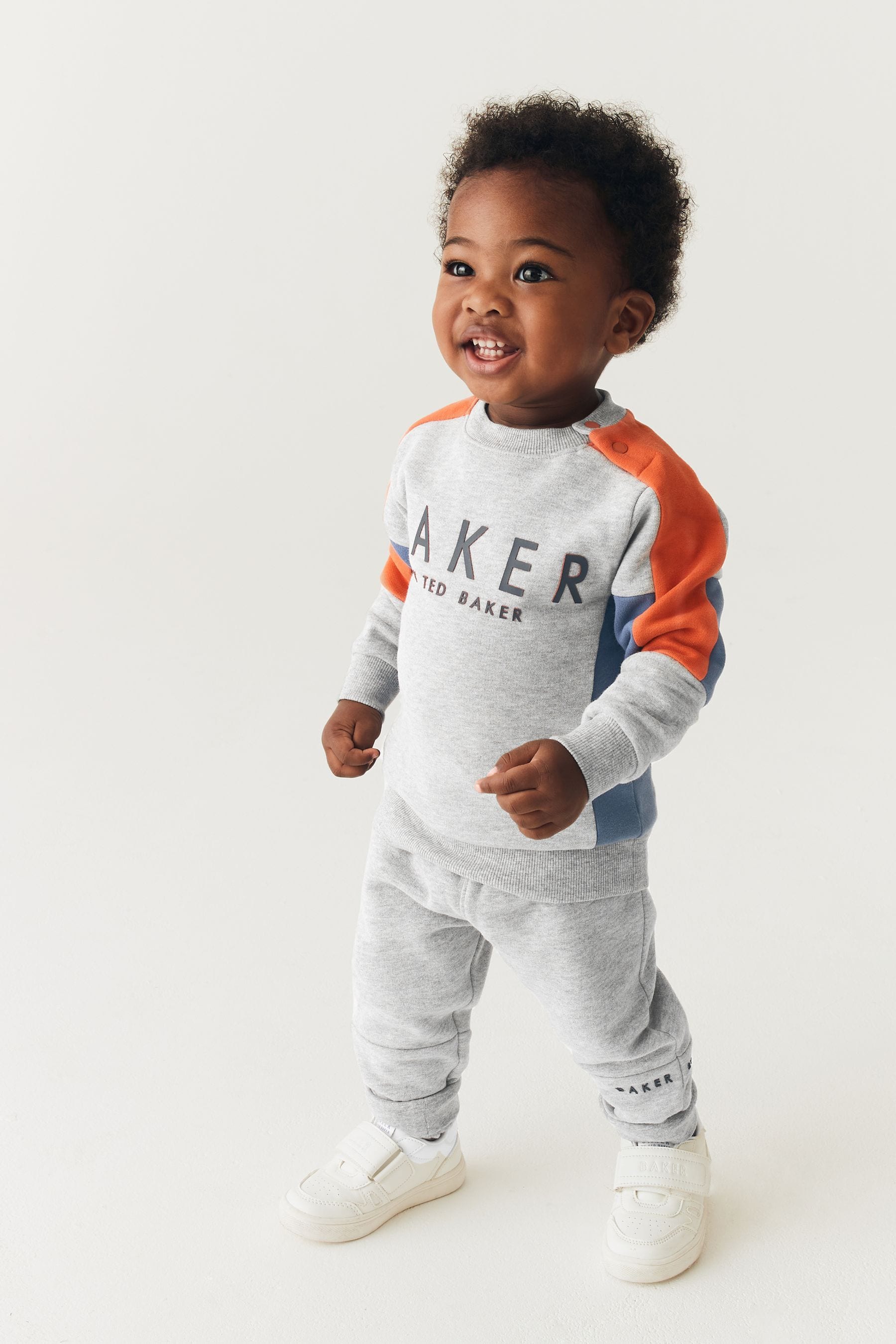 Grey Baker by Ted Baker (0-6yrs) Colourblock Sweater and Jogger Set