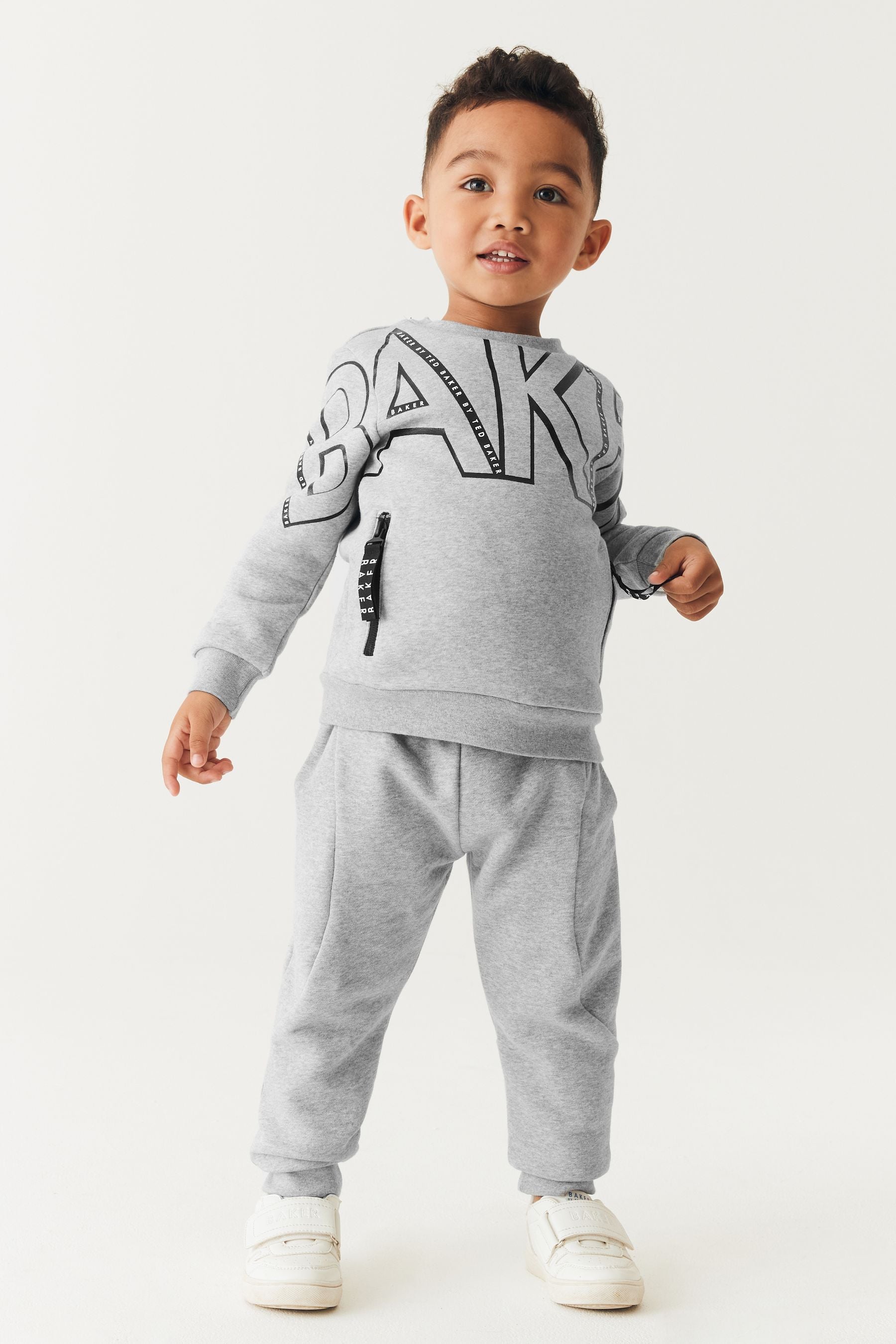 Grey Baker by Ted Baker (0-6yrs) Letter Sweater and Jogger Set