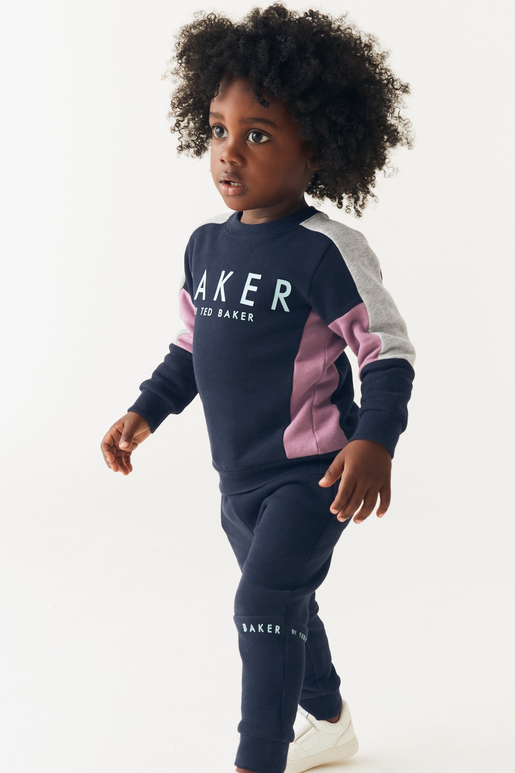 Navy Baker by Ted Baker (0-6yrs) Colourblock Sweater and Jogger Set