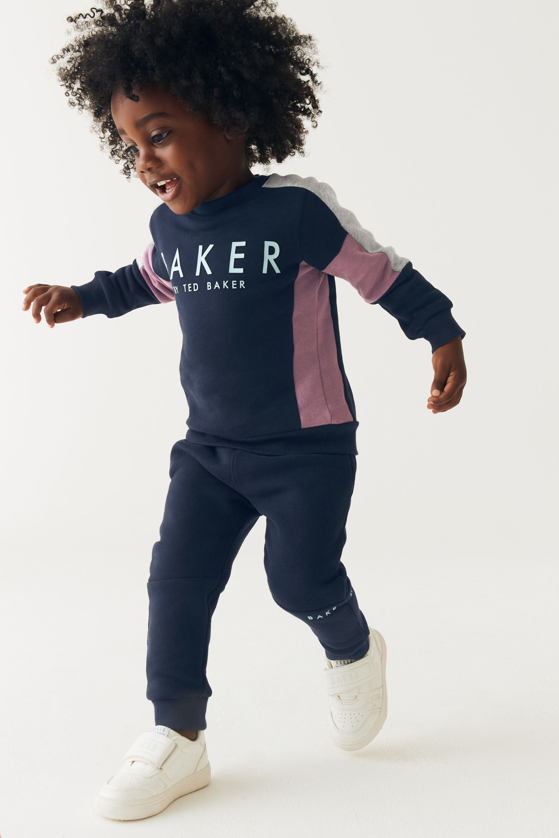 Navy Baker by Ted Baker (0-6yrs) Colourblock Sweater and Jogger Set