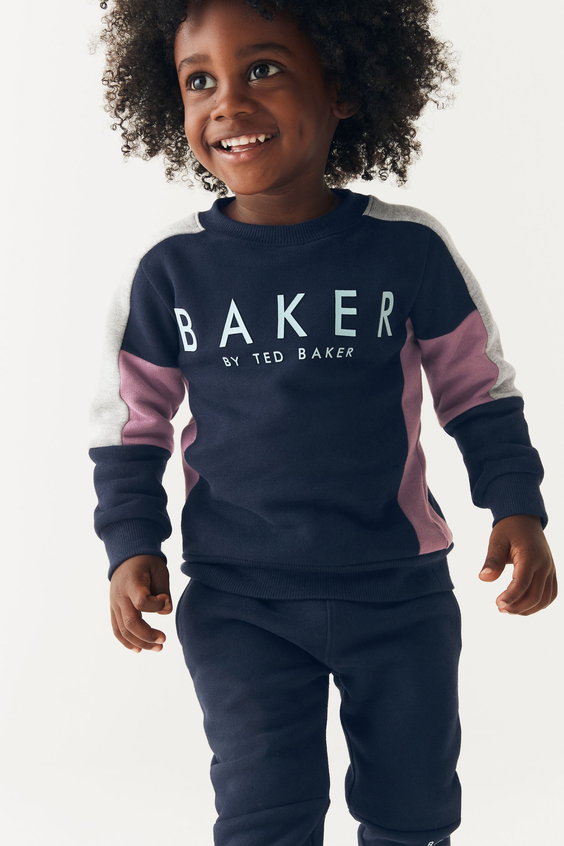 Navy Baker by Ted Baker (0-6yrs) Colourblock Sweater and Jogger Set