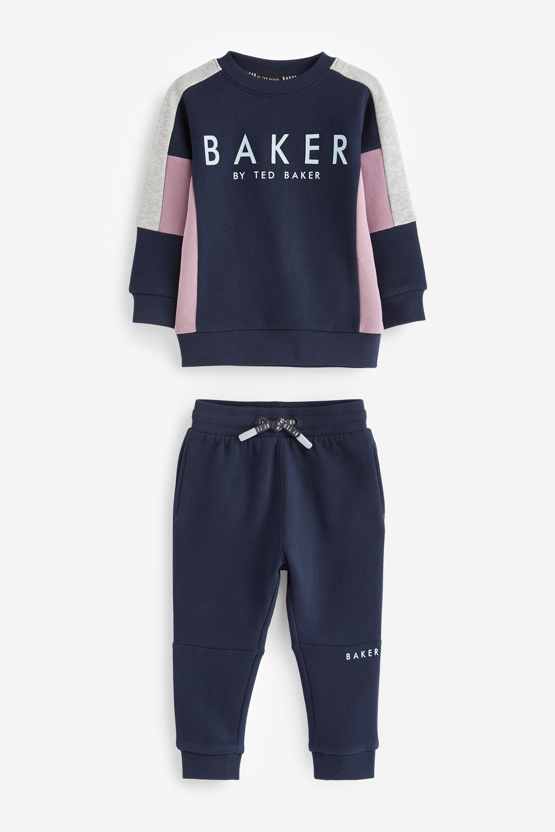 Navy Baker by Ted Baker (0-6yrs) Colourblock Sweater and Jogger Set