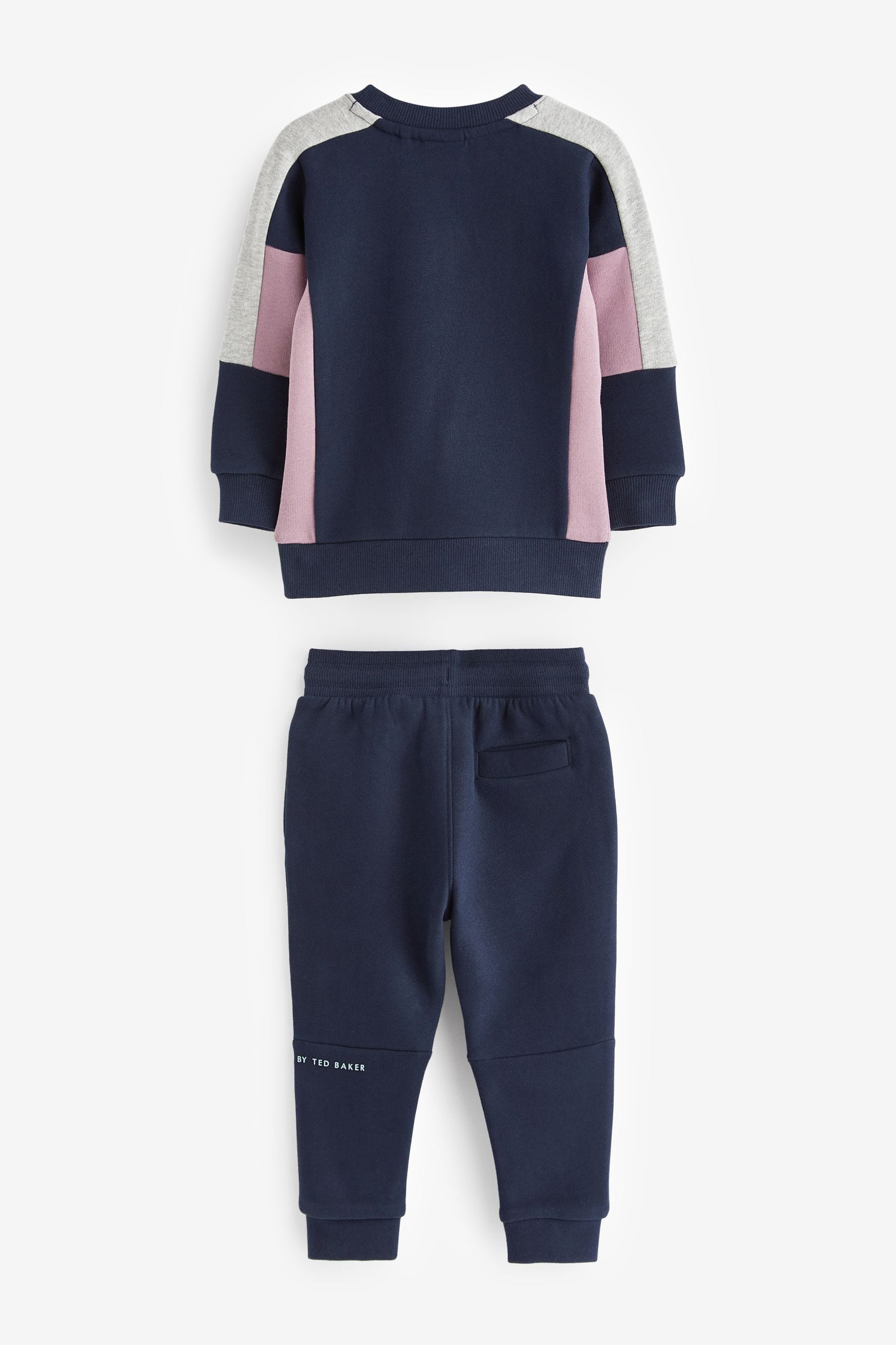 Navy Baker by Ted Baker (0-6yrs) Colourblock Sweater and Jogger Set