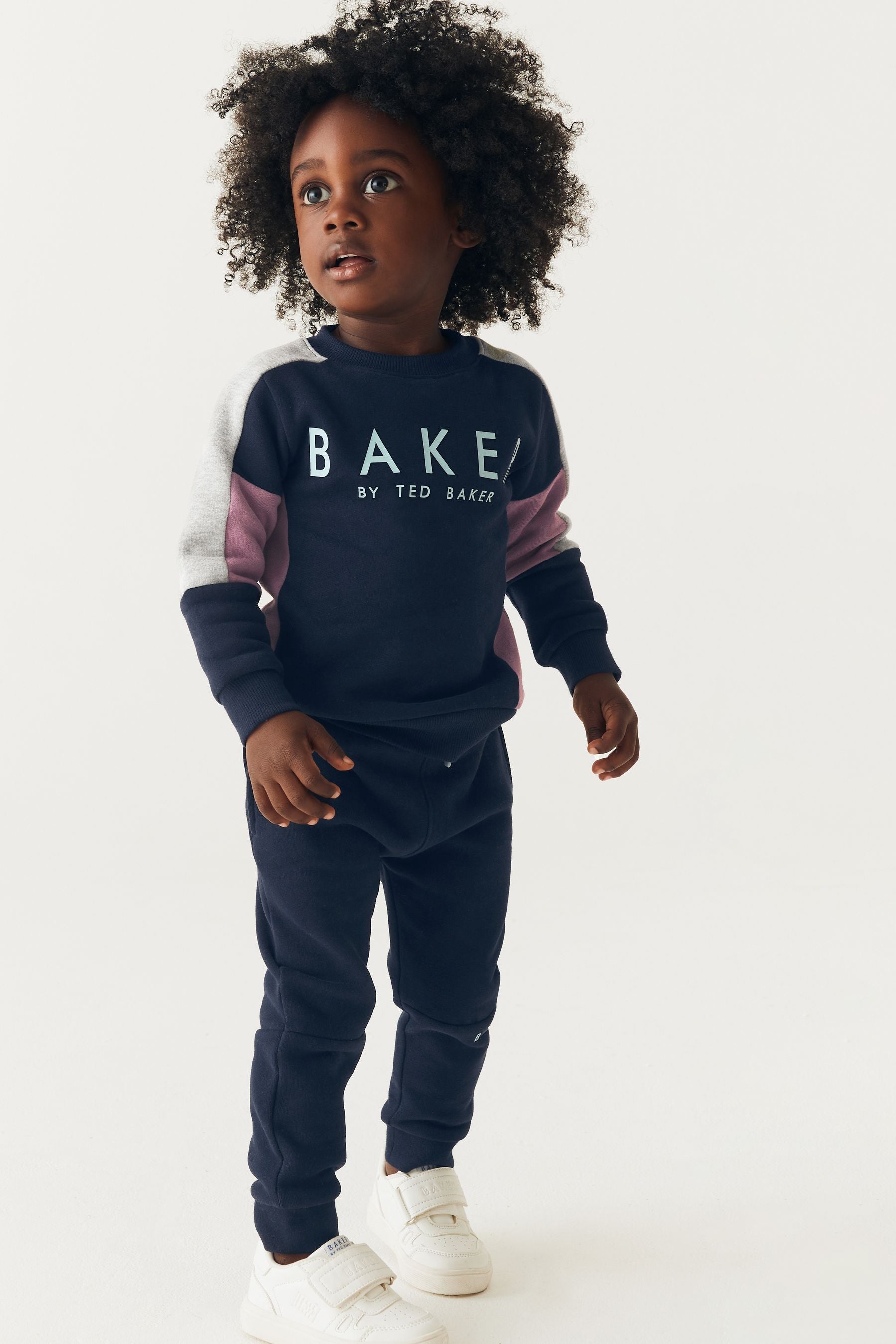 Navy Baker by Ted Baker (0-6yrs) Colourblock Sweater and Jogger Set