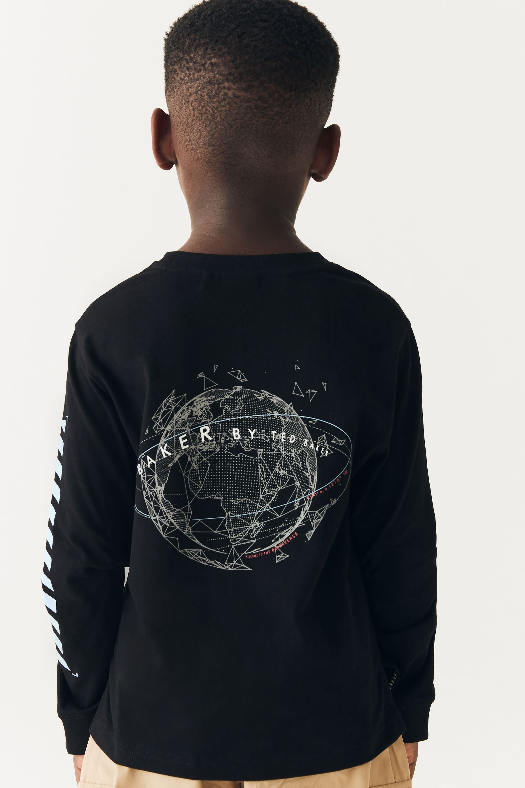 Black Baker by Ted Baker Long Sleeve Graphic Black T-Shirt