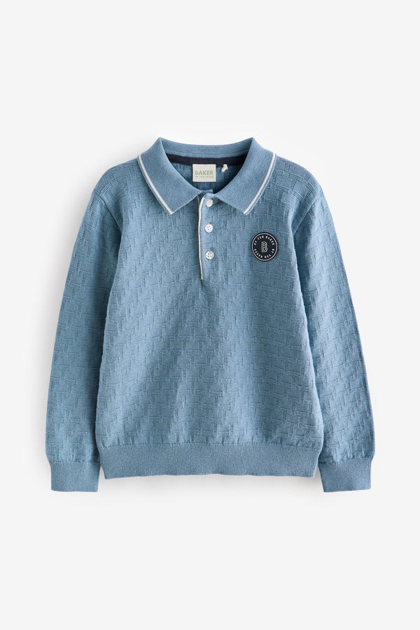 Blue Baker by Ted Baker Blue Knitted Polo Shirt