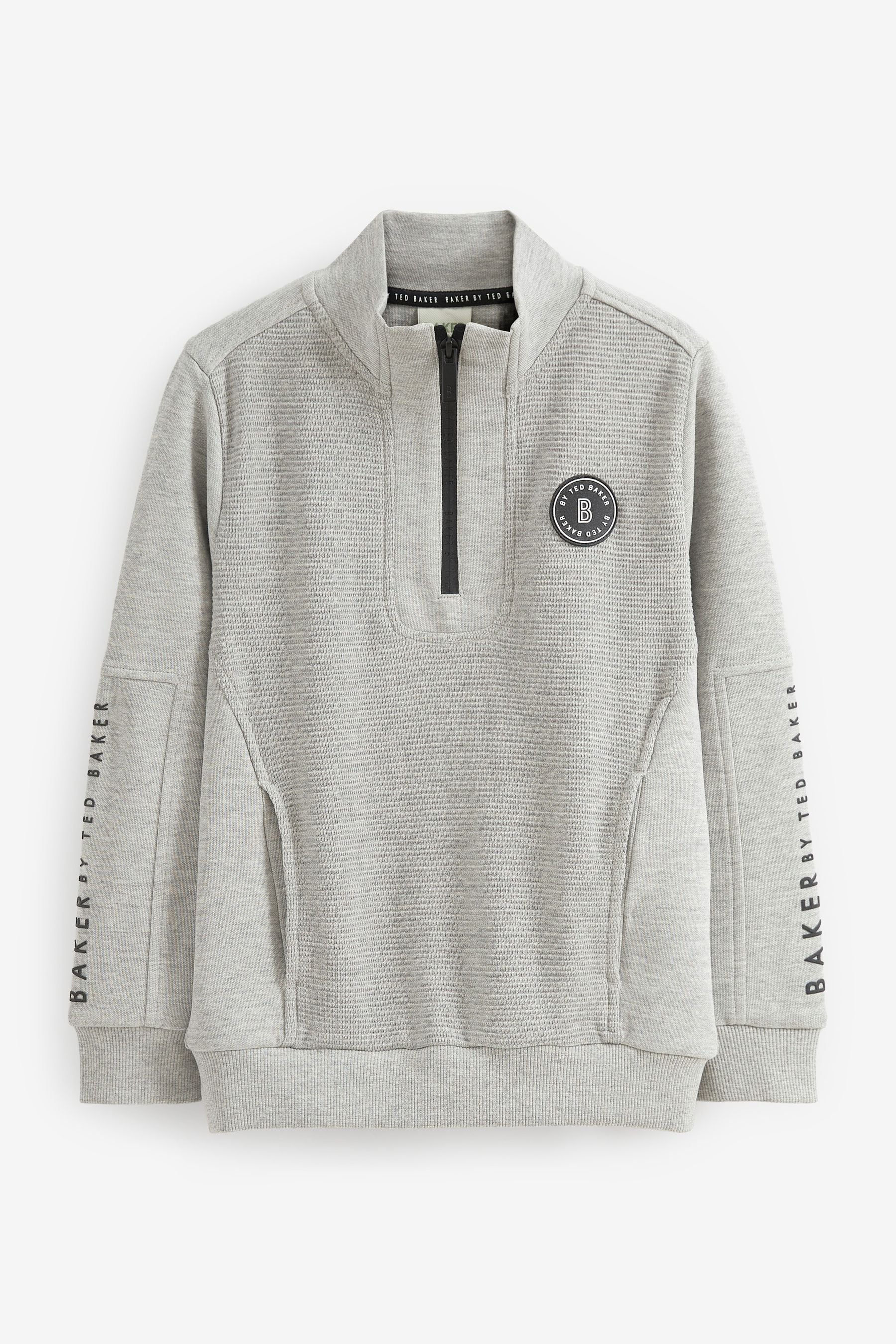 Grey Baker by Ted Baker Grey Textured Zip Jumper