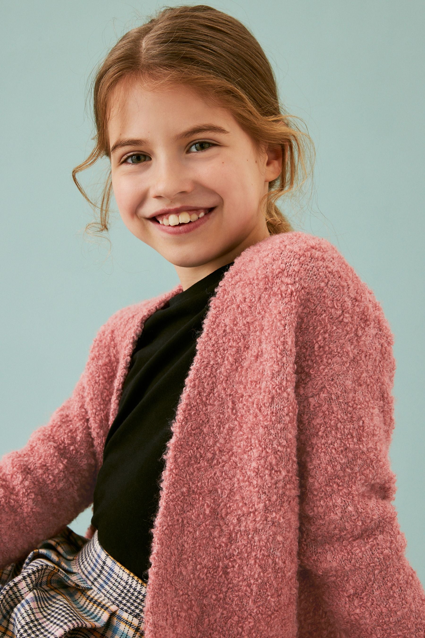 Pink Long Cosy Cardigan (3-16yrs)