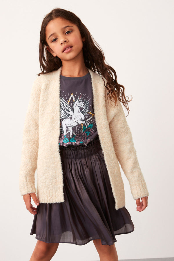 Ecru Cream Long Cosy Cardigan (3-16yrs)