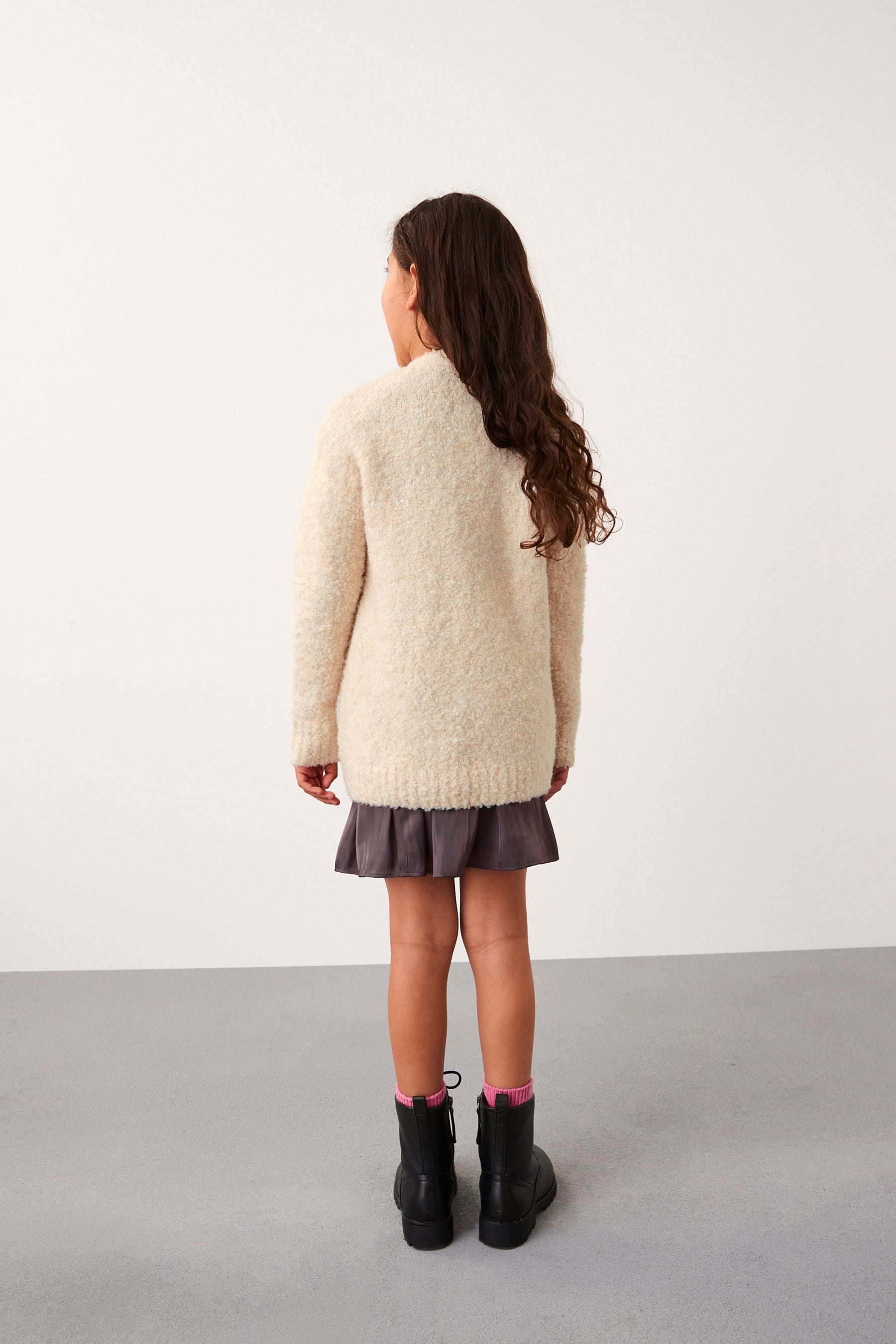 Ecru Cream Long Cosy Cardigan (3-16yrs)